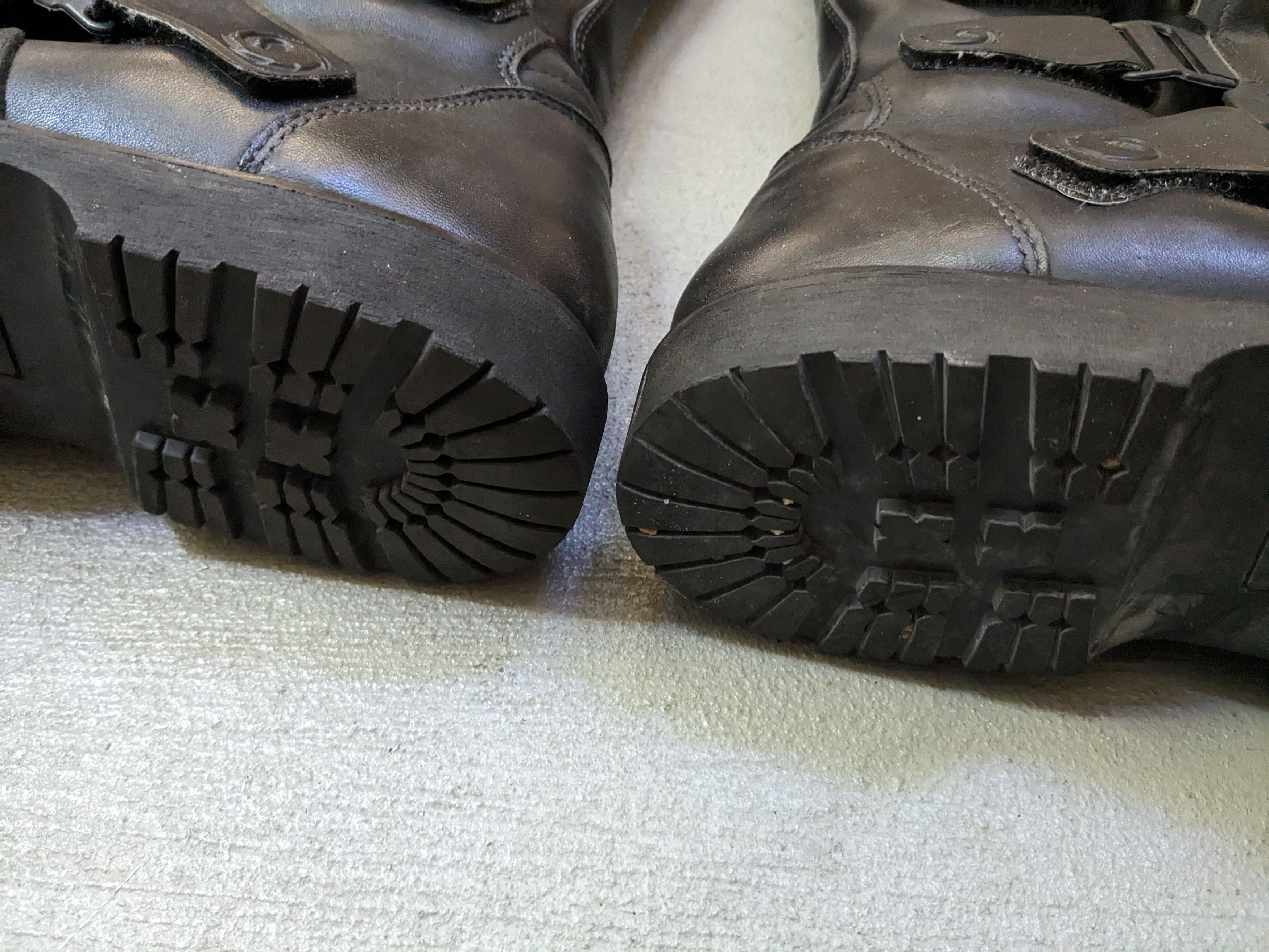 Vintage Moto Boots Black 12.5 Leather Biker Moto Rubber Italy Size US 12.5 / EU 45-46 - 17 Thumbnail