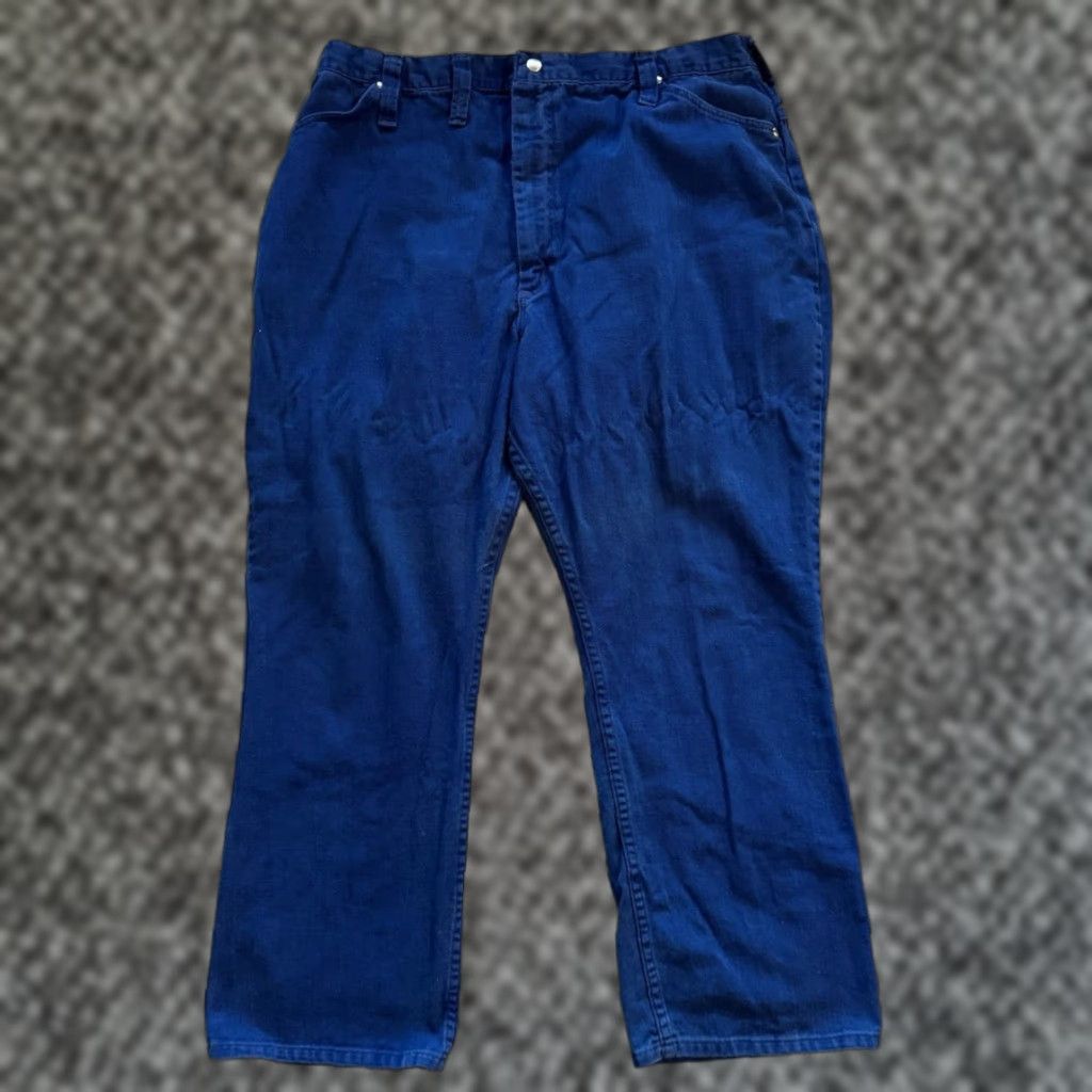 Vintage VINTAGE Maverick Jeans 60s Wide-Leg Blue 35W 28.5L USA Mens Regular Size US 35 - 1 Thumbnail
