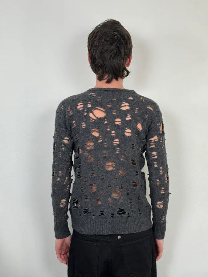 Diesel Diesel Grey Ripped Distressed Sweater Size US S / EU 44-46 / 1 - 2 Thumbnail