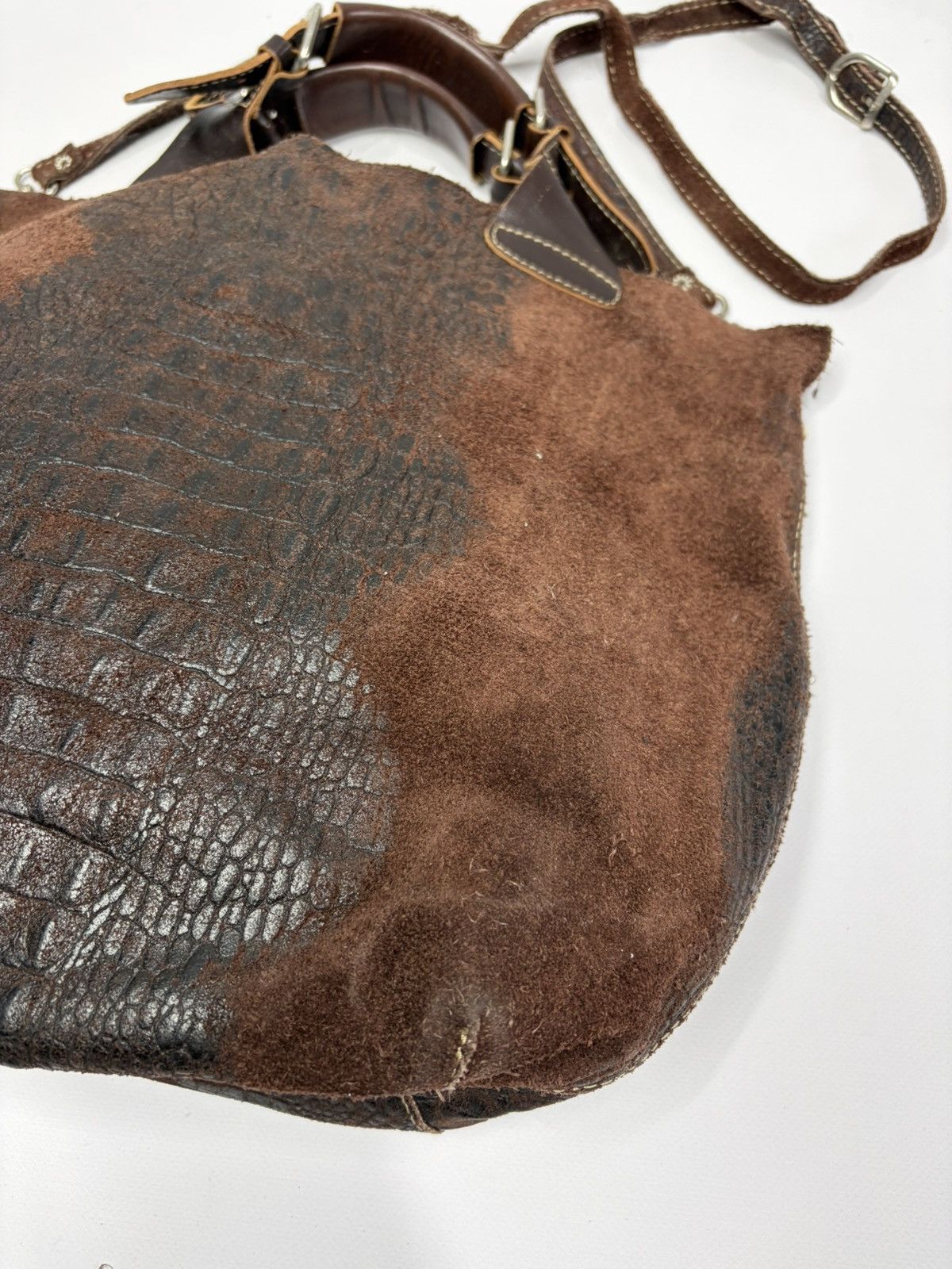If Six Was Nine Distressed Leather Studded Bag Rick Owens Vibe y2k Dark Punk Size ONE SIZE - 14 Thumbnail