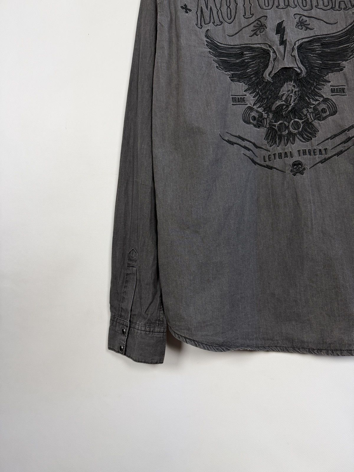 Vintage MotorGear Denim Shirt Eagle Biker Graphic Vintage XL Size US XL / EU 56 / 4 - 15 Thumbnail