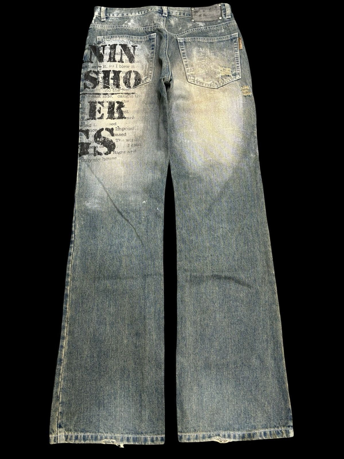 Japanese Brand 🔥FLARE🔥BERNINGS SHO Japan Punk Designer Junya Denim F546 Size US 30 / EU 46 - 2 Thumbnail