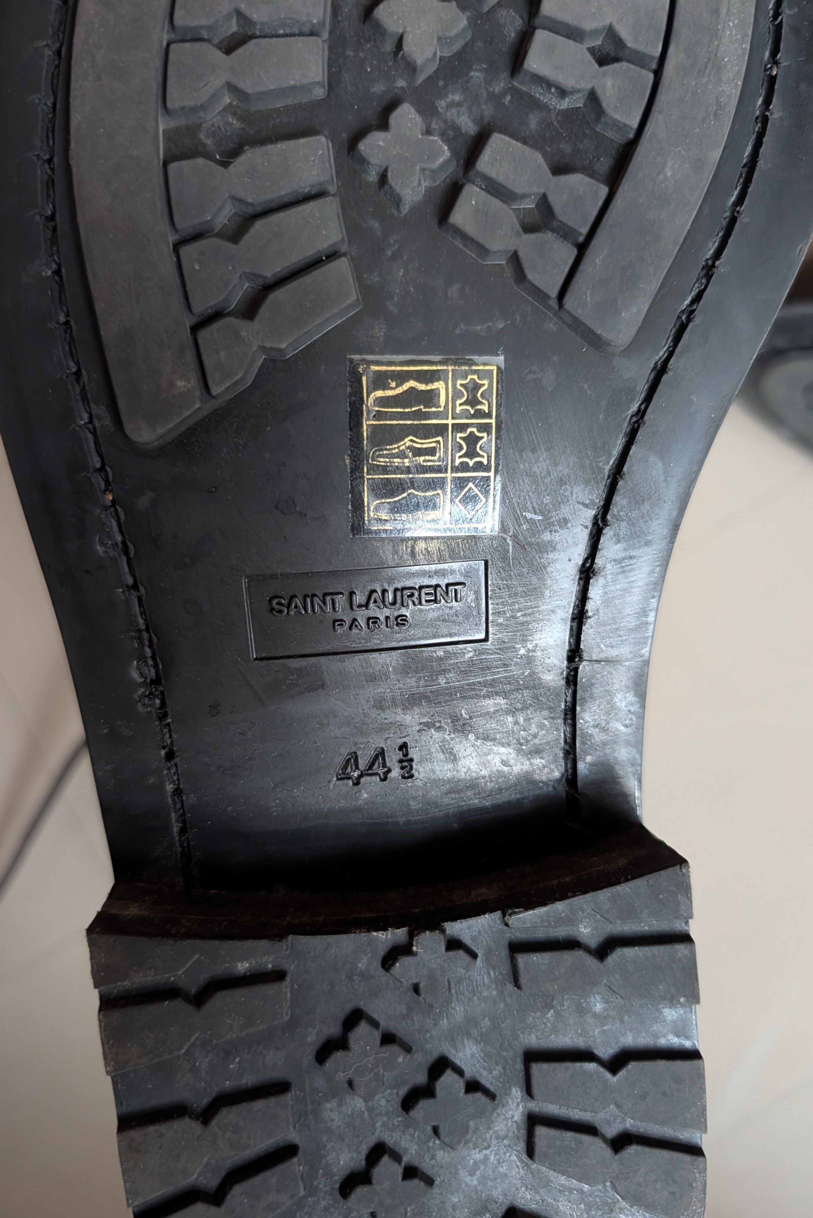 Saint Laurent Paris Black Leather Army Boots Size US 11.5 / EU 44-45 - 9 Thumbnail
