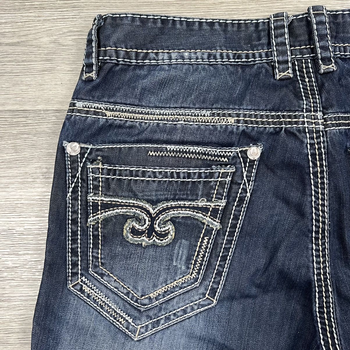 Other Blue Monkey Straight Leg Jeans Blue Denim Fleur De Lis Sz 36 Size US 36 / EU 52 - 15 Thumbnail