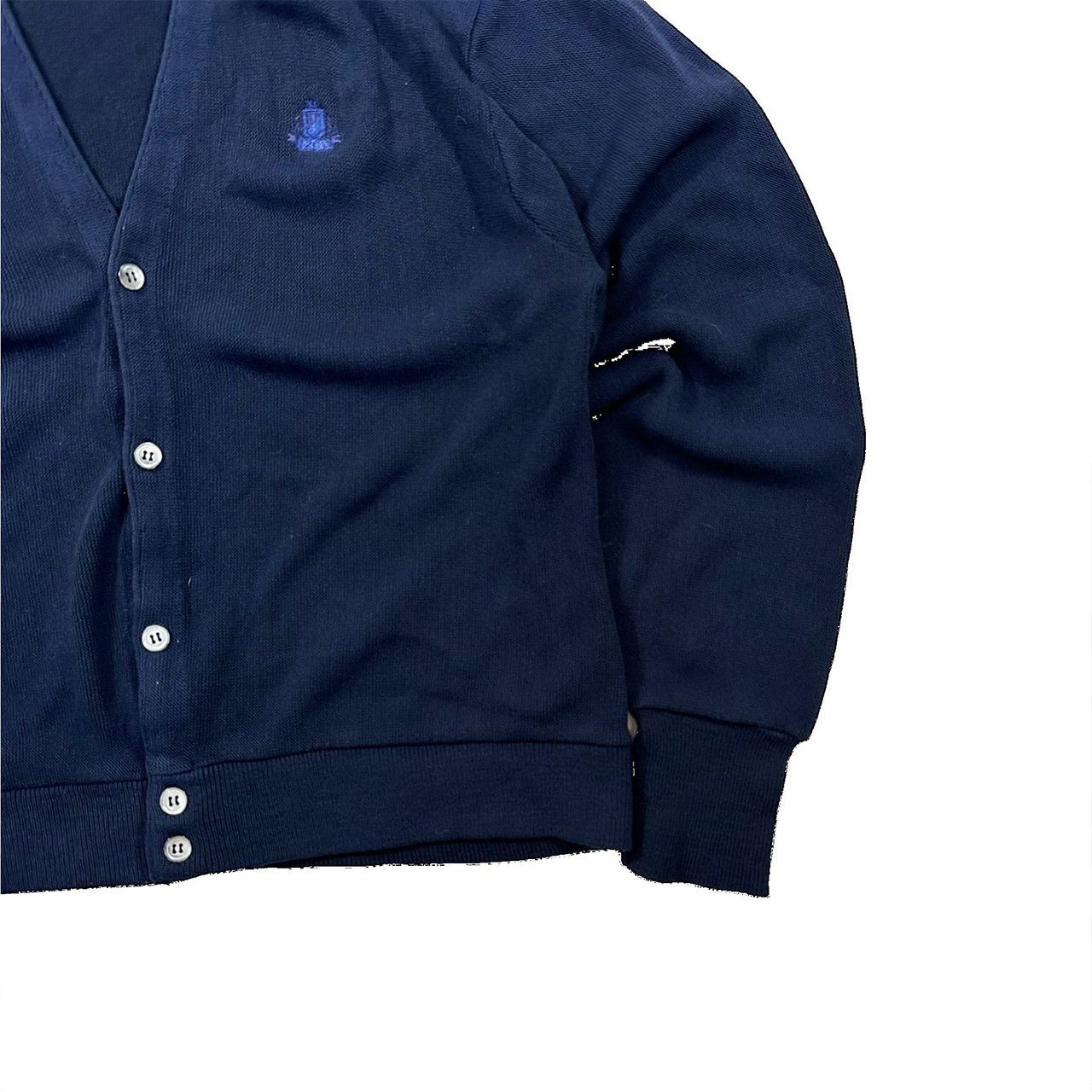 Vintage Vintage 90s Made in USA Izod Blue Knit Cardigan Sweater Size US L / EU 52-54 / 3 - 3 Thumbnail