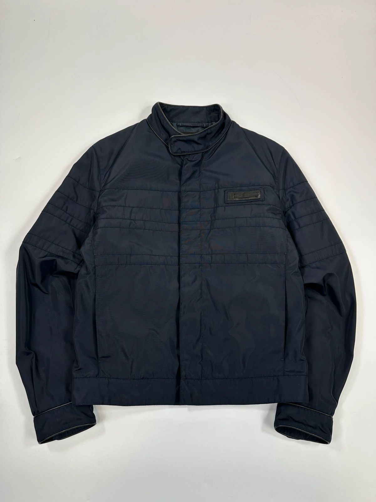 Prada Prada Milano FW07 Reinforced Navy Blue Nylon Bomber Jacket Size US S / EU 44-46 / 1 - 1 Thumbnail