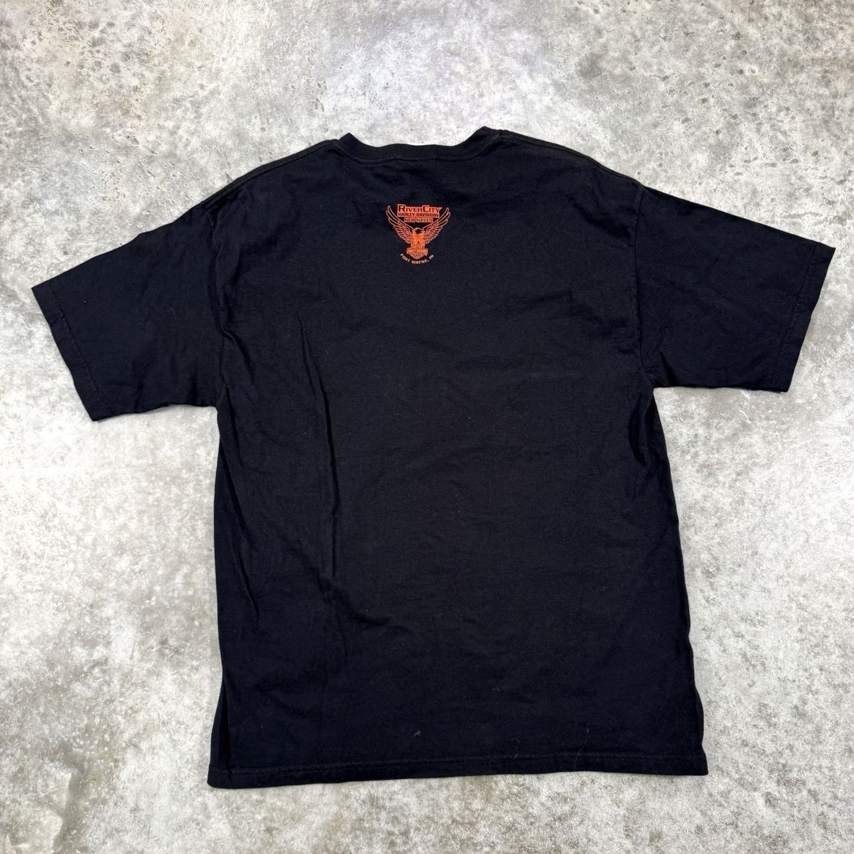 Harley Davidson VINTAGE Harley-Davidson Shirt Mens L Black Graphic Print Short Sleeve Crew Neck Logo Motorcycle Biker Flames All Seasons Size US L / EU 52-54 / 3 - 5 Thumbnail