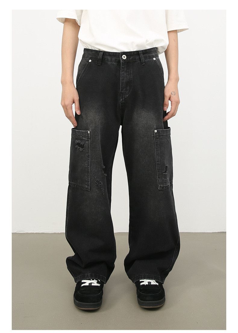 Japanese Brand American style trendy multi-pocket loose cargo jeans Size US 34 / EU 50 - 1 Thumbnail