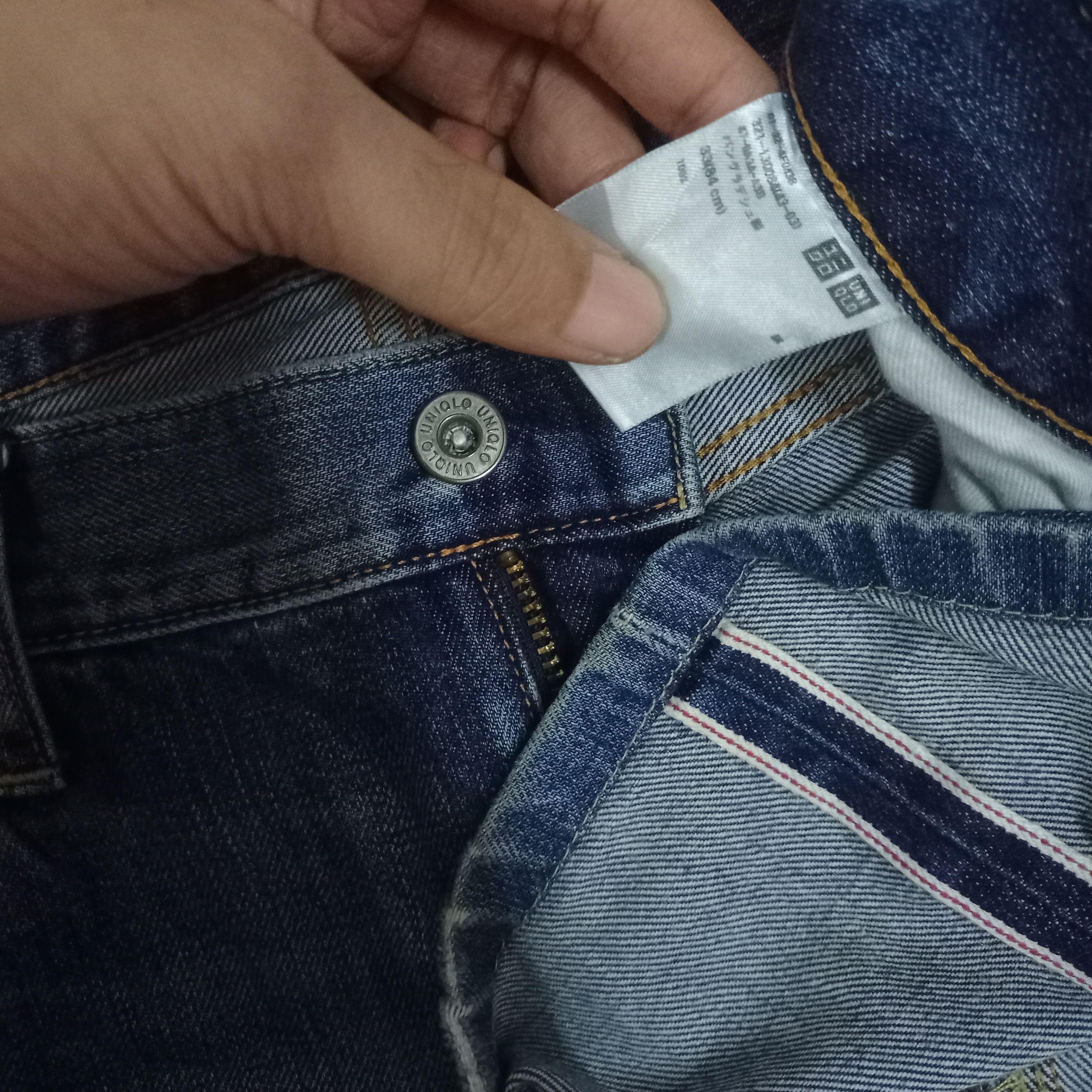 Japanese Brand × Uniqlo Vintage Japanese Uniqlo Blue Wash Baggy Selvedge Jeans Size US 35 - 3 Thumbnail