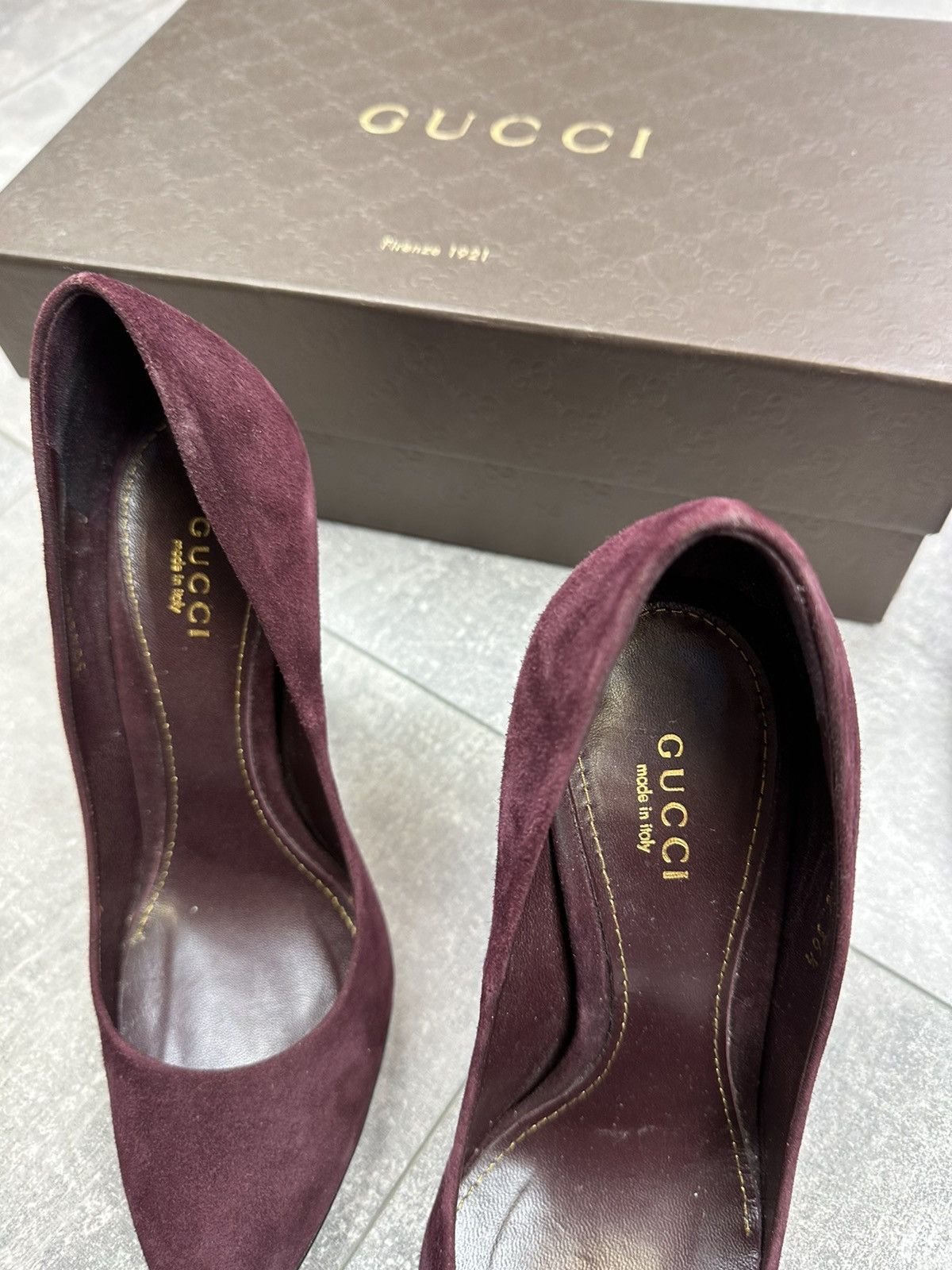 Women’s Burgundy Kid Scamosciato Gucci Shoes