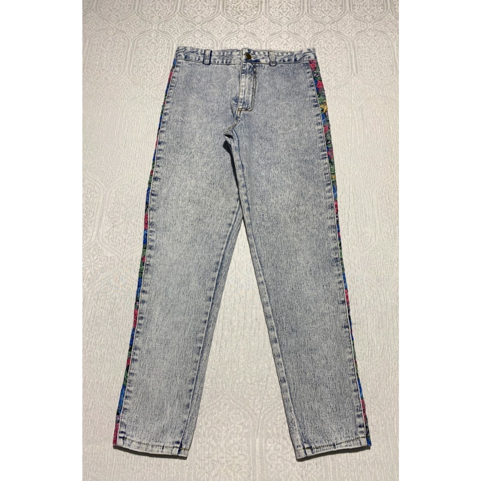 Swatch VINTAGE Watch LA Jeans Juniors 13 Blue Light Acid Wash Paisley Trim USA Logo Skinny Jeans Womens Size 28" / US 6 / IT 42 - 2 Thumbnail