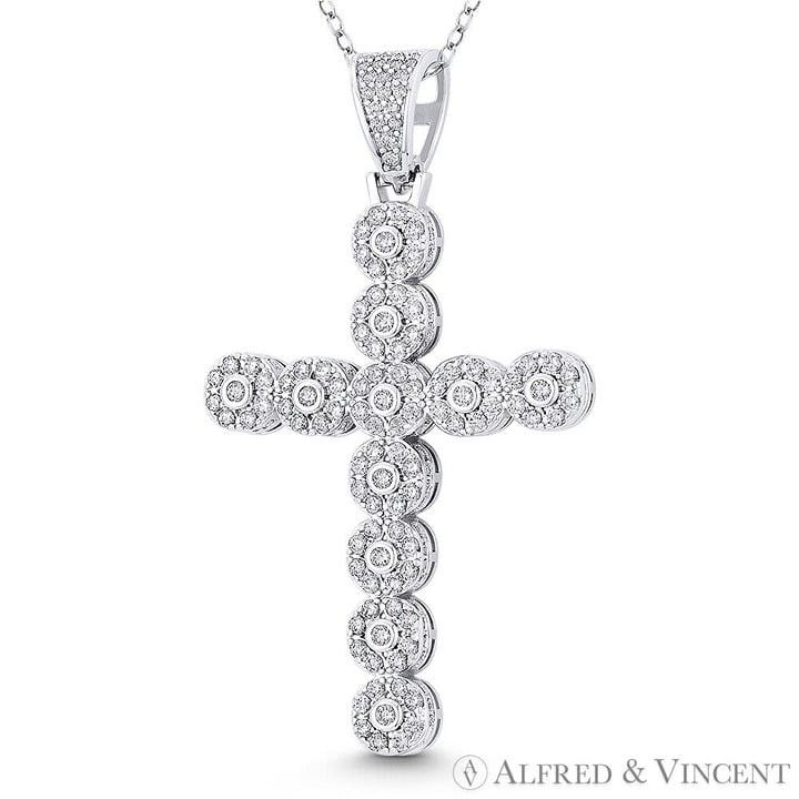 Other Multi-Circle Cross CZ Crystal Pendant in 925 Sterling Silver Size ONE SIZE - 1 Preview
