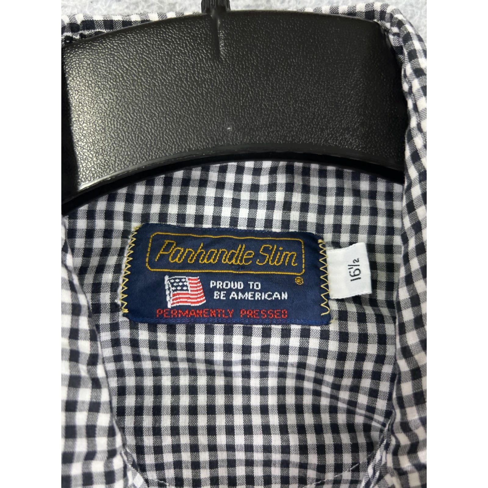 Vintage Panhandle Slim Shirt Men 16.5 Black Plaid Pearl Snap Western Pockets Size US XL / EU 56 / 4 - 3 Thumbnail