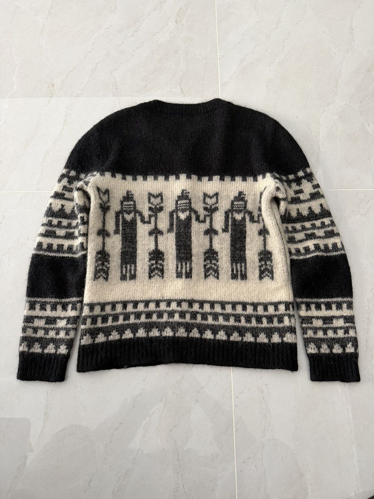 Saint Laurent Paris Saint Laurent Mohair Knit Indica MotivSz.XL Size US XL / EU 56 / 4 - 2 Thumbnail