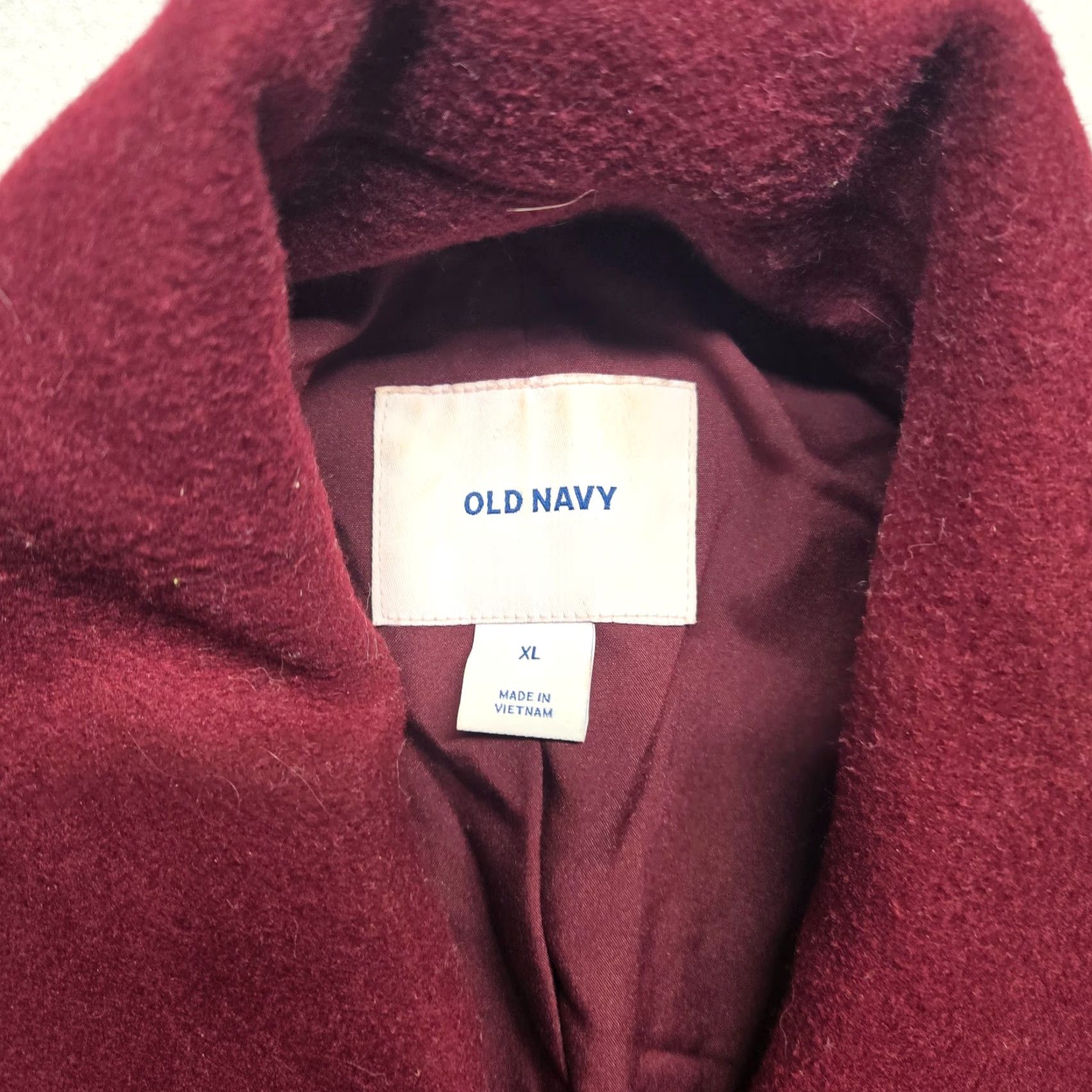 Old Navy Old Navy Pea Coat Jacket Solid Red - Women's XL | Wool Outer, Regular Fit, Double Breasted, Mid-Length, Winter Casual Coat Size XL / US 12-14 / IT 48-50 - 3 Thumbnail