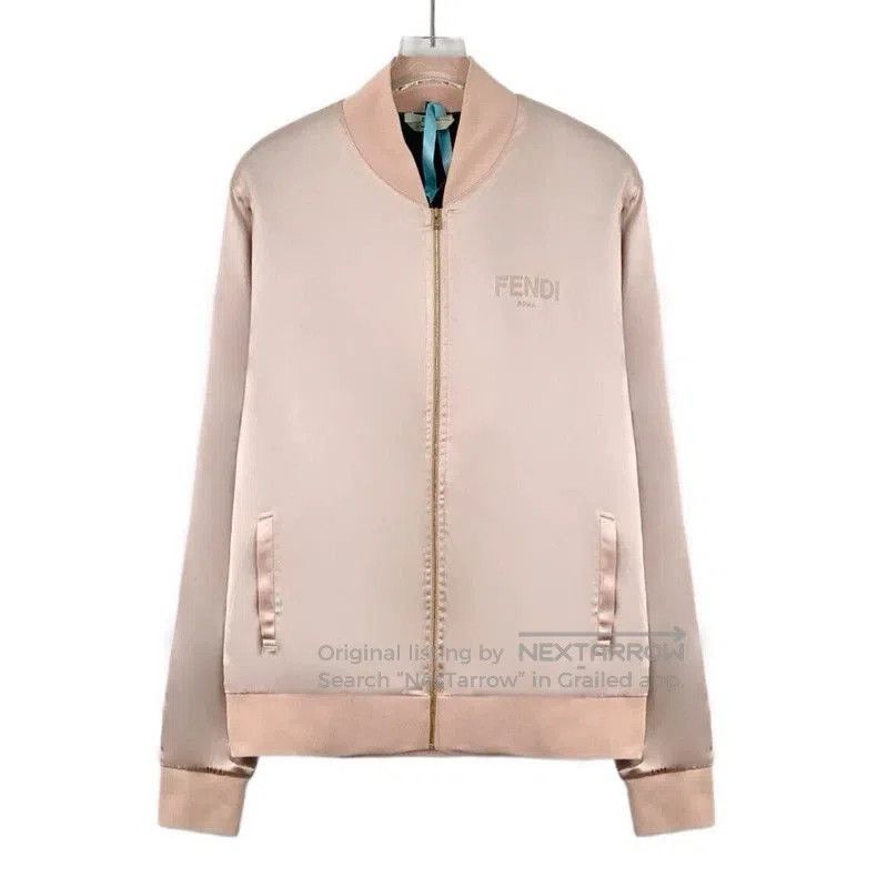 Fendi Fendi Pink Logo Embroidered Zip Jacket. Size M / US 6-8 / IT 42-44 - 1 Thumbnail