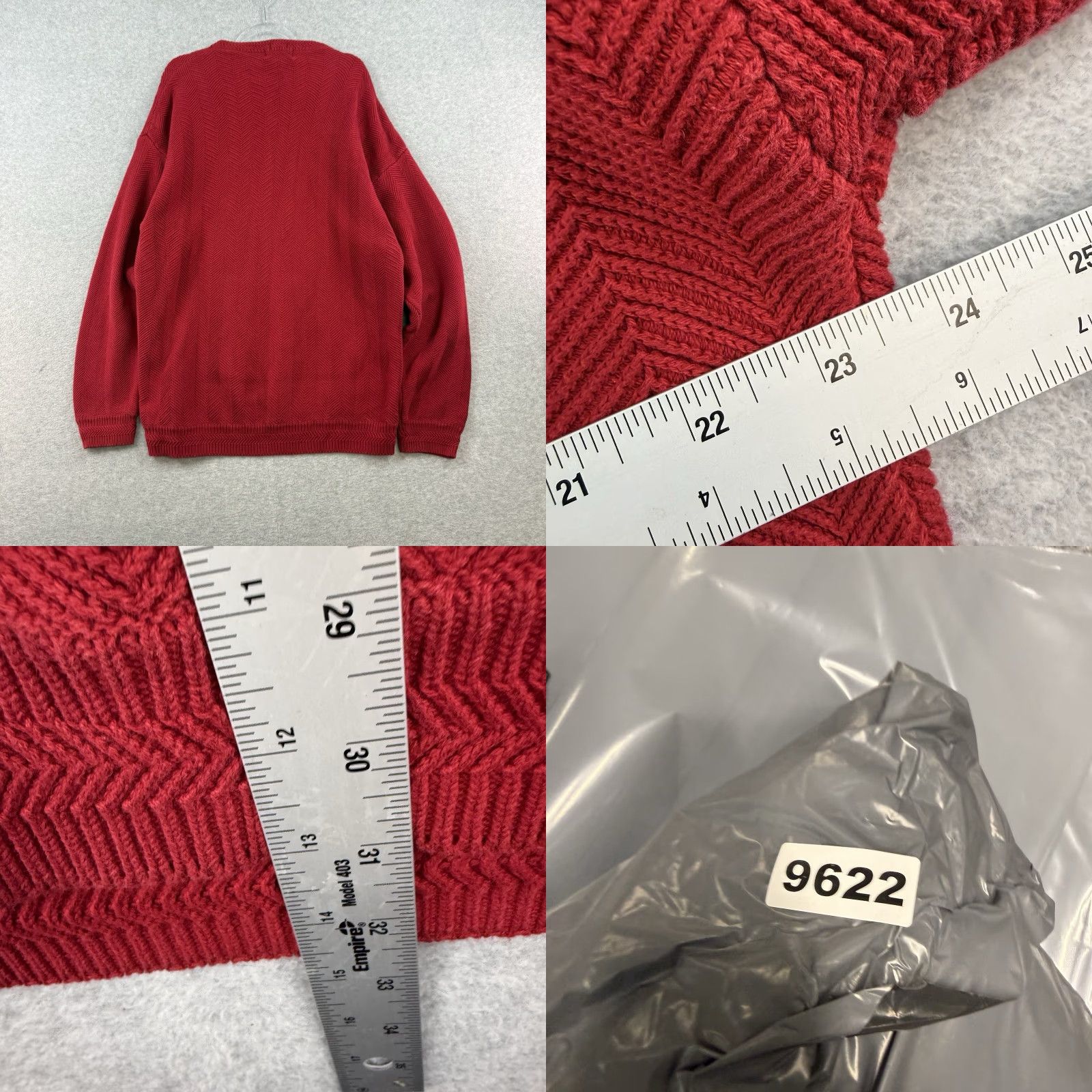 Ralph Lauren VINTAGE Ralph Lauren Sweater Shirt Men L Red 90s Herringbone Knit Crew Neck Embroidered Logo Christmas Holiday Classic Golf Winter Fall Spring | Mens Size US L / EU 52-54 / 3 - 8 Thumbnail