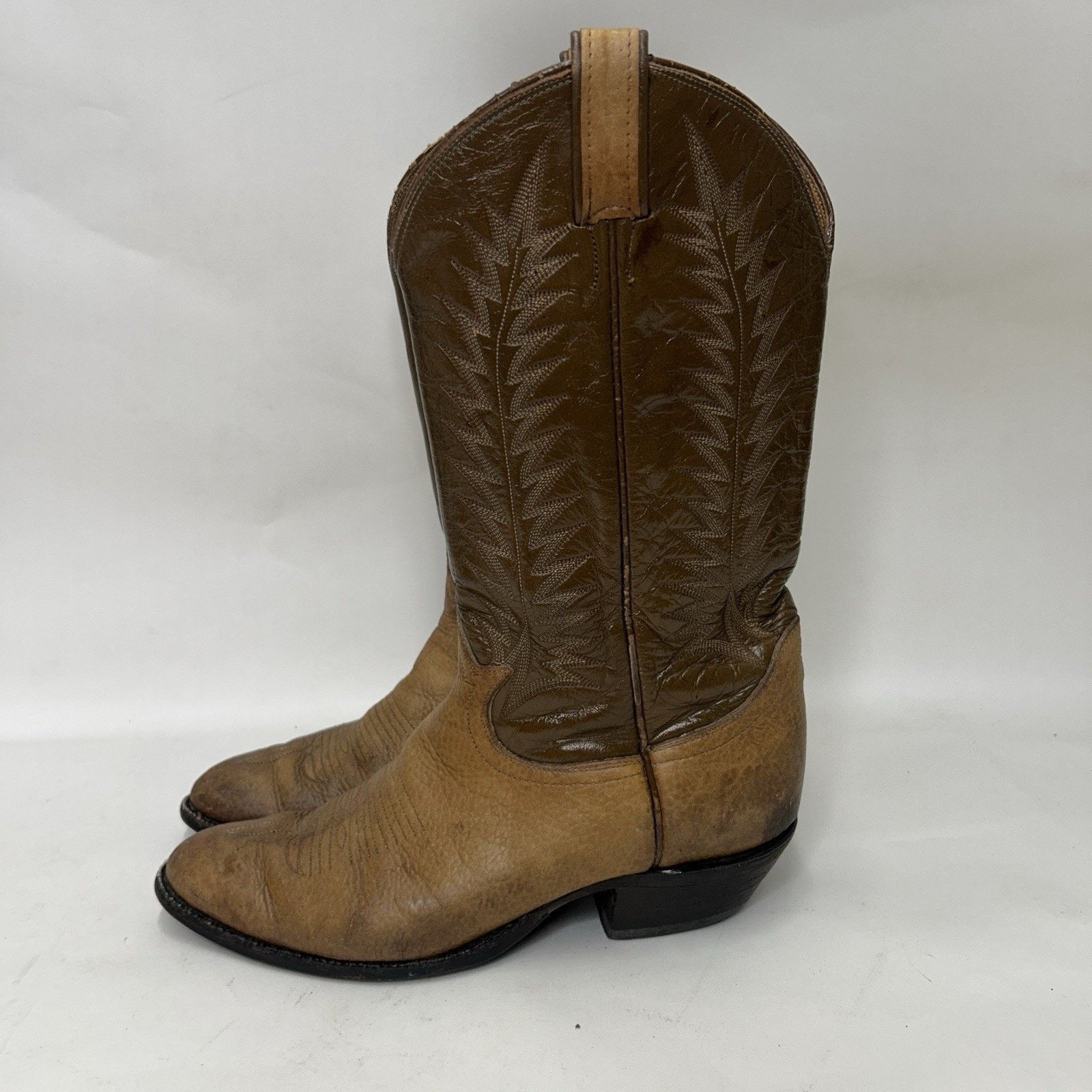 Tony Lama Vintage Tony Lama Two-Tone Cowboy Boots Gold Label Size US 8.5 / EU 41-42 - 6 Thumbnail
