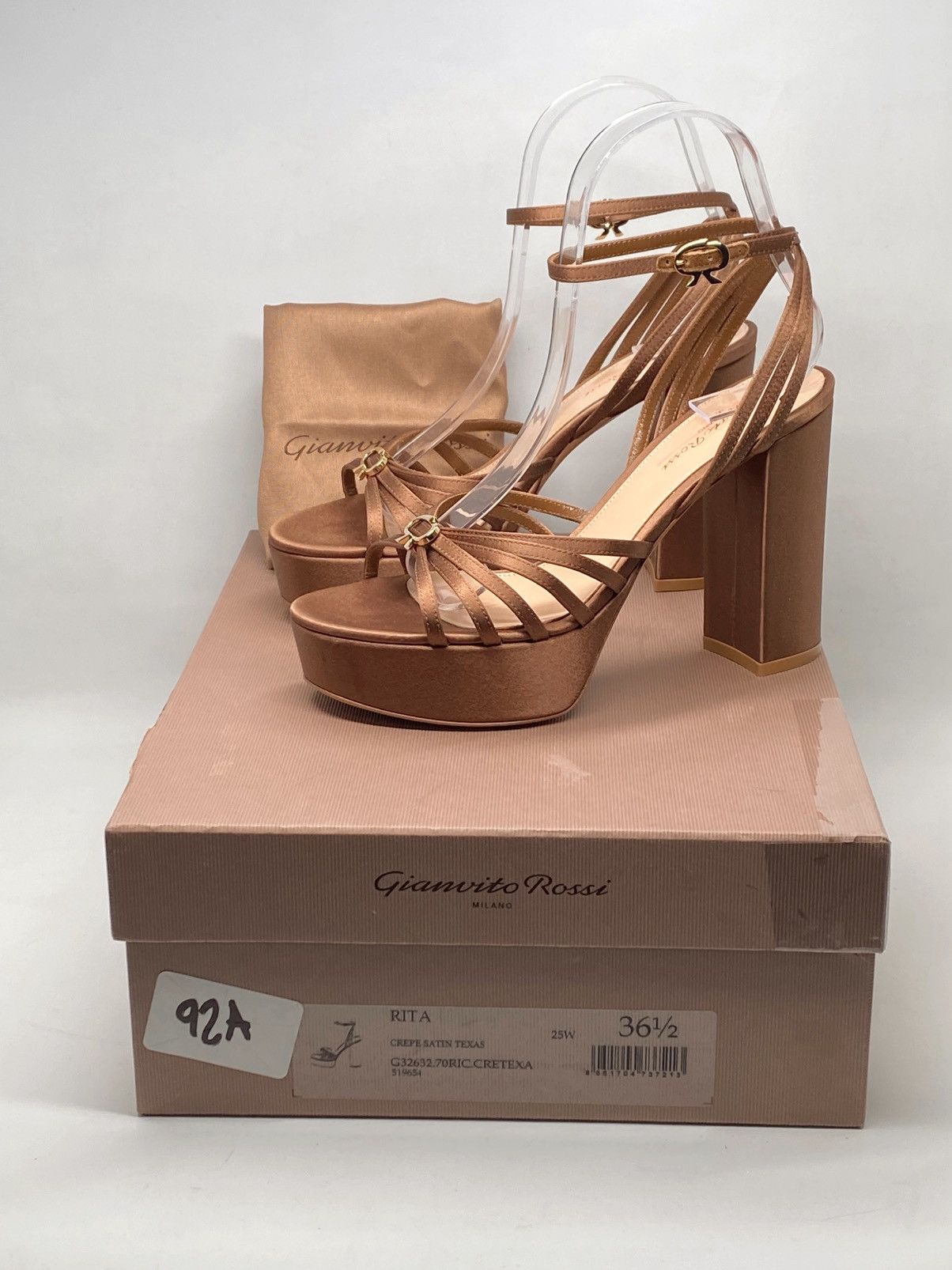 Gianvito Rossi GIANVITO ROSSI Crepe Ankle-Strap Platform Sandals size 36.5 Size US 6.5 / IT 36.5 - 13 Thumbnail