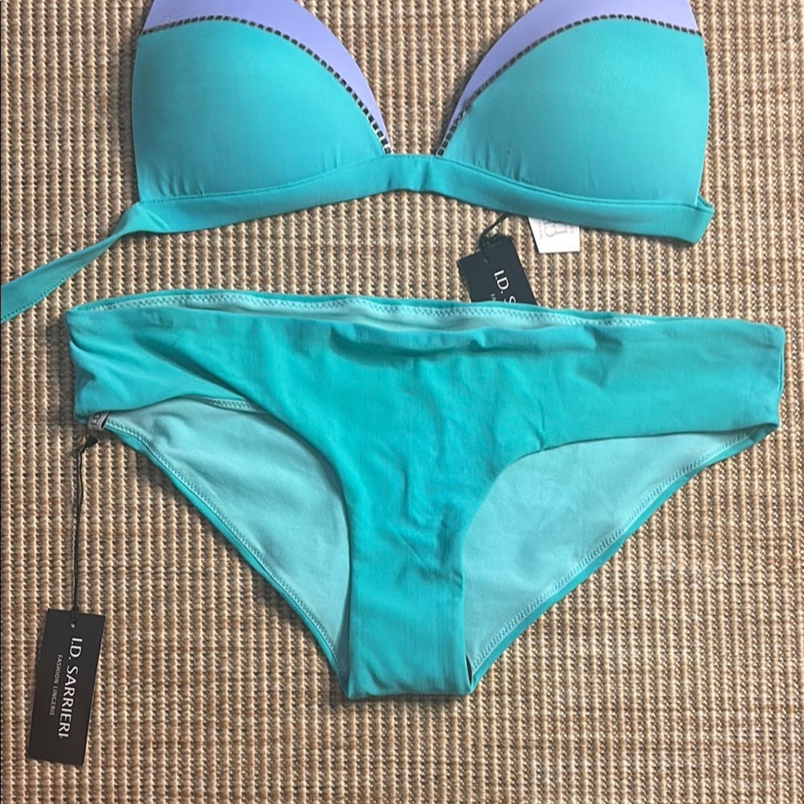 Other NWT I.D. SARRIERI Blue and Purple Bikini Set Swimwear Size S Size ONE SIZE - 2 Thumbnail
