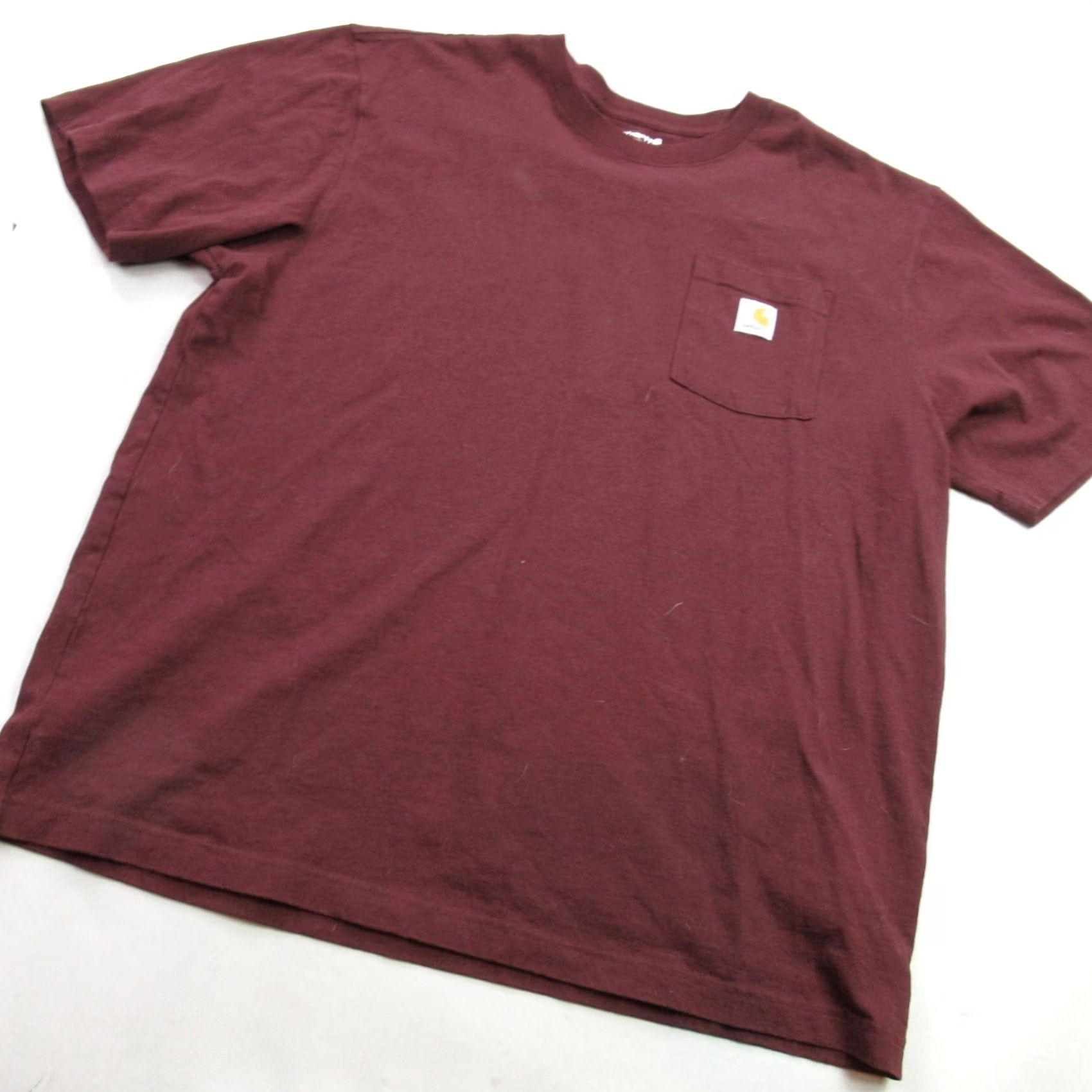 Carhartt Carhartt Mens Shirt XL Burgundy Short Sleeve Crew Neck Loose Lightweight Pocket Size US XL / EU 56 / 4 - 2 Thumbnail