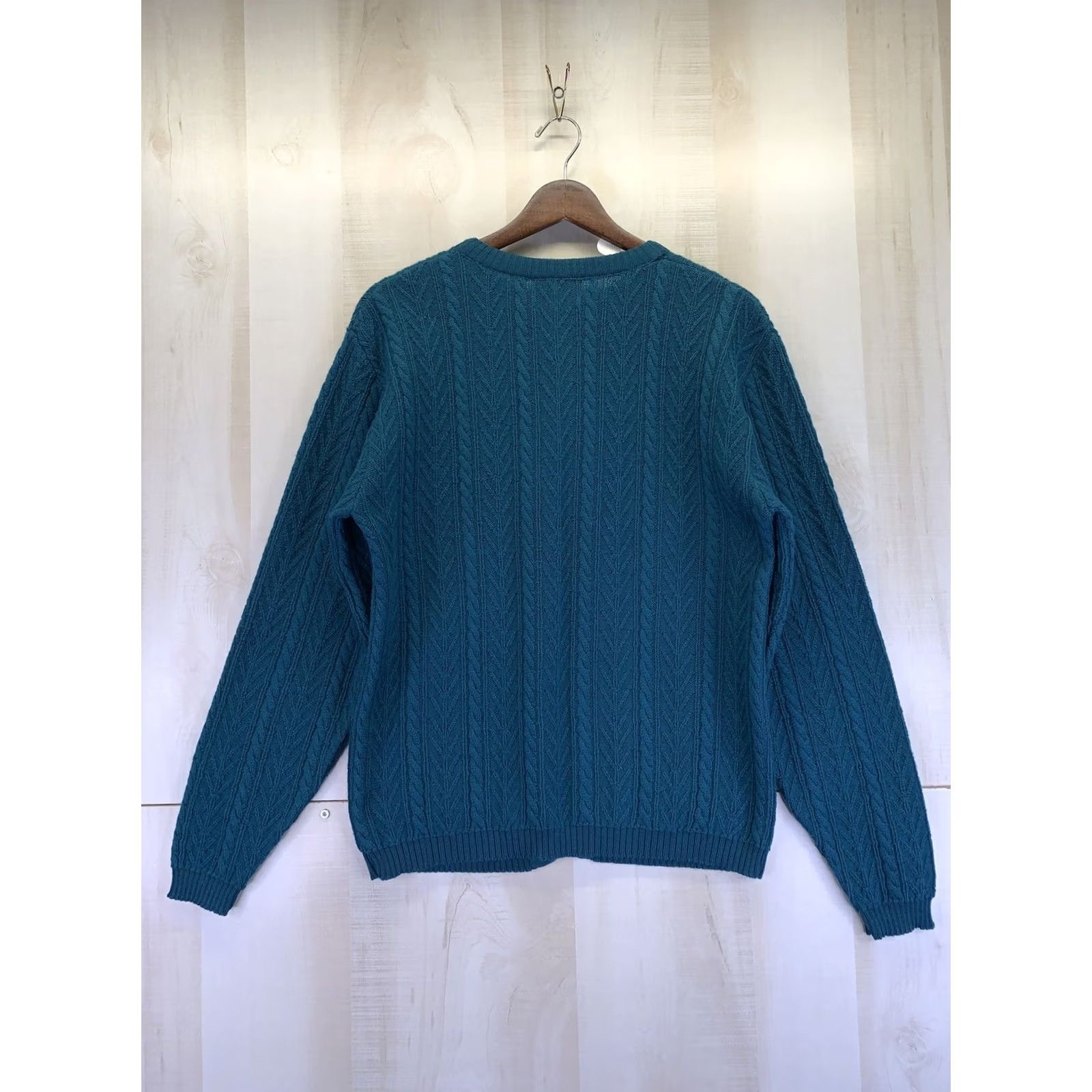 Pendleton VINTAGE Pendleton Sweater Cardigan Womens Small 100% Wool Teal Cable Knit 80s 90s Preppy Fall Winter Light Blue Womens S Size S / US 4 / IT 40 - 5 Thumbnail