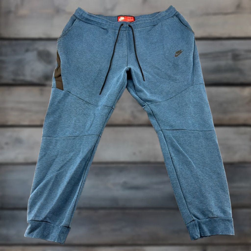 Nike Nike Pants Mens 3XL Blue Sweat Jogger Swoosh Logo Heather Tech Fleece Cotton Pants Size US 39 - 1 Thumbnail