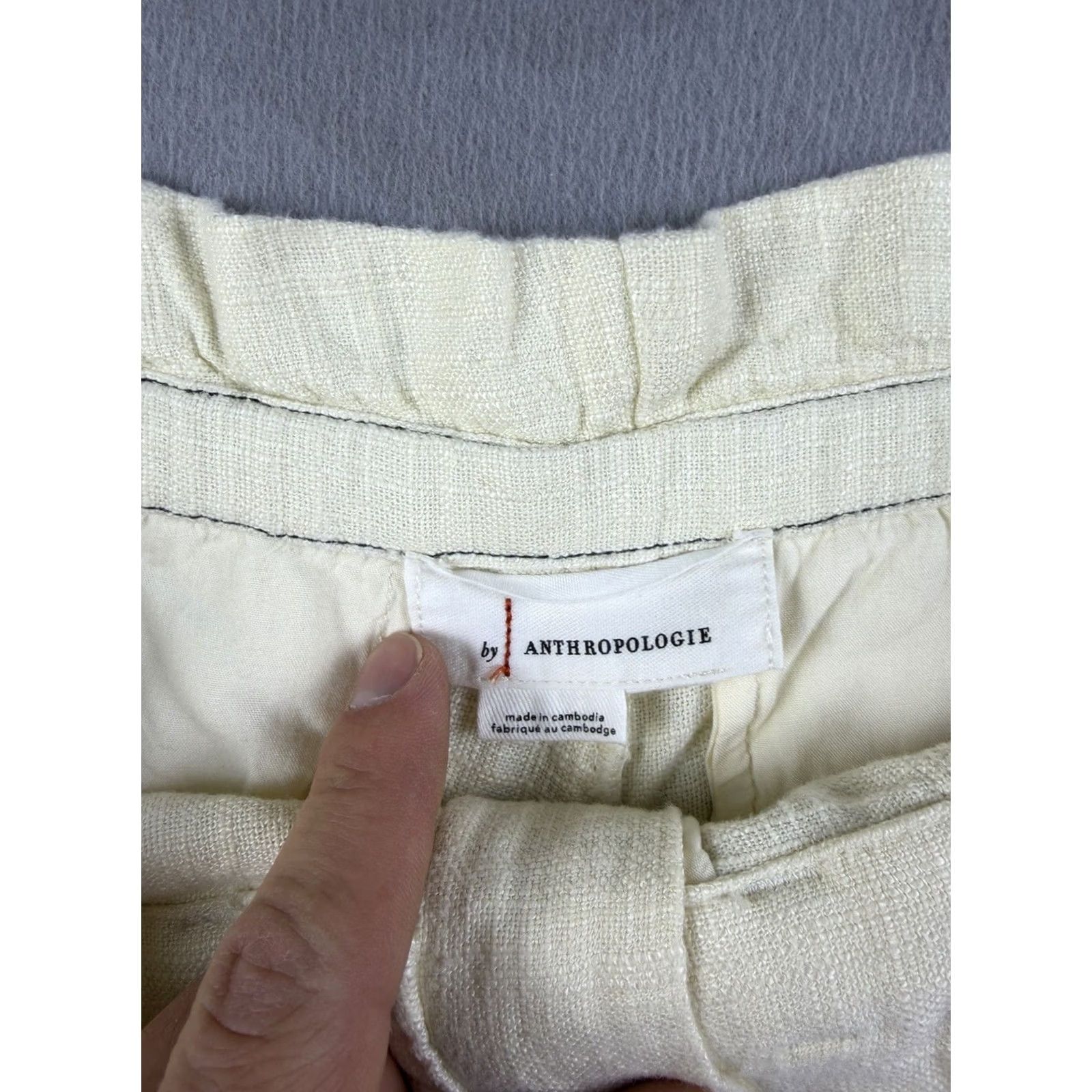 Anthropologie Anthropologie Shorts Women XS Pearl White Belted Lined Blend NEW Size 26" / US 2 / IT 38 - 3 Thumbnail