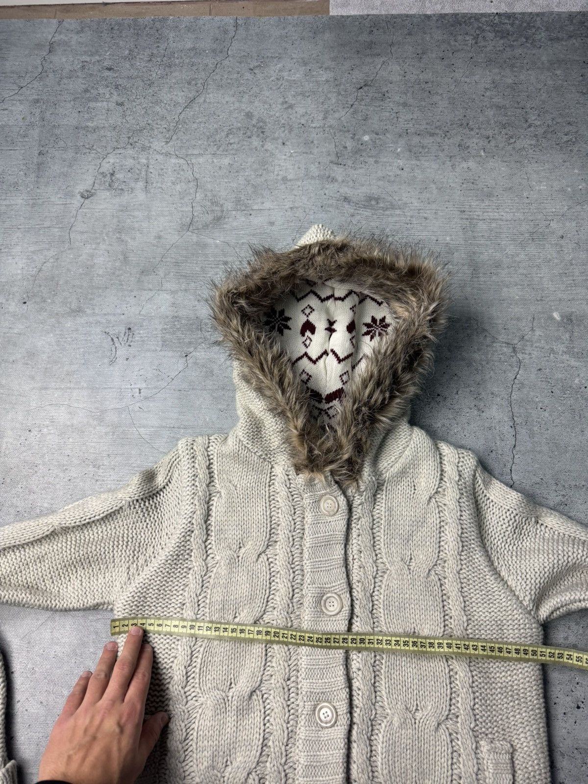 If Six Was Nine Vintage Japan Y2K Knitted Hooded Faux Fur Zip Sweater Size US S / EU 44-46 / 1 - 3 Thumbnail