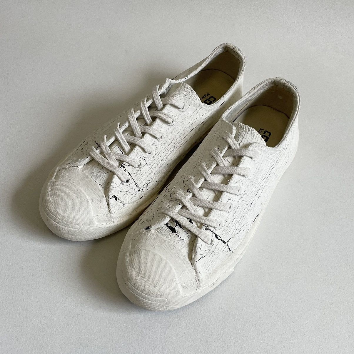 Converse × Maison Margiela S/S 14 White Painted Converse Sneakers Size US 8.5 / IT 38.5 - 6 Thumbnail