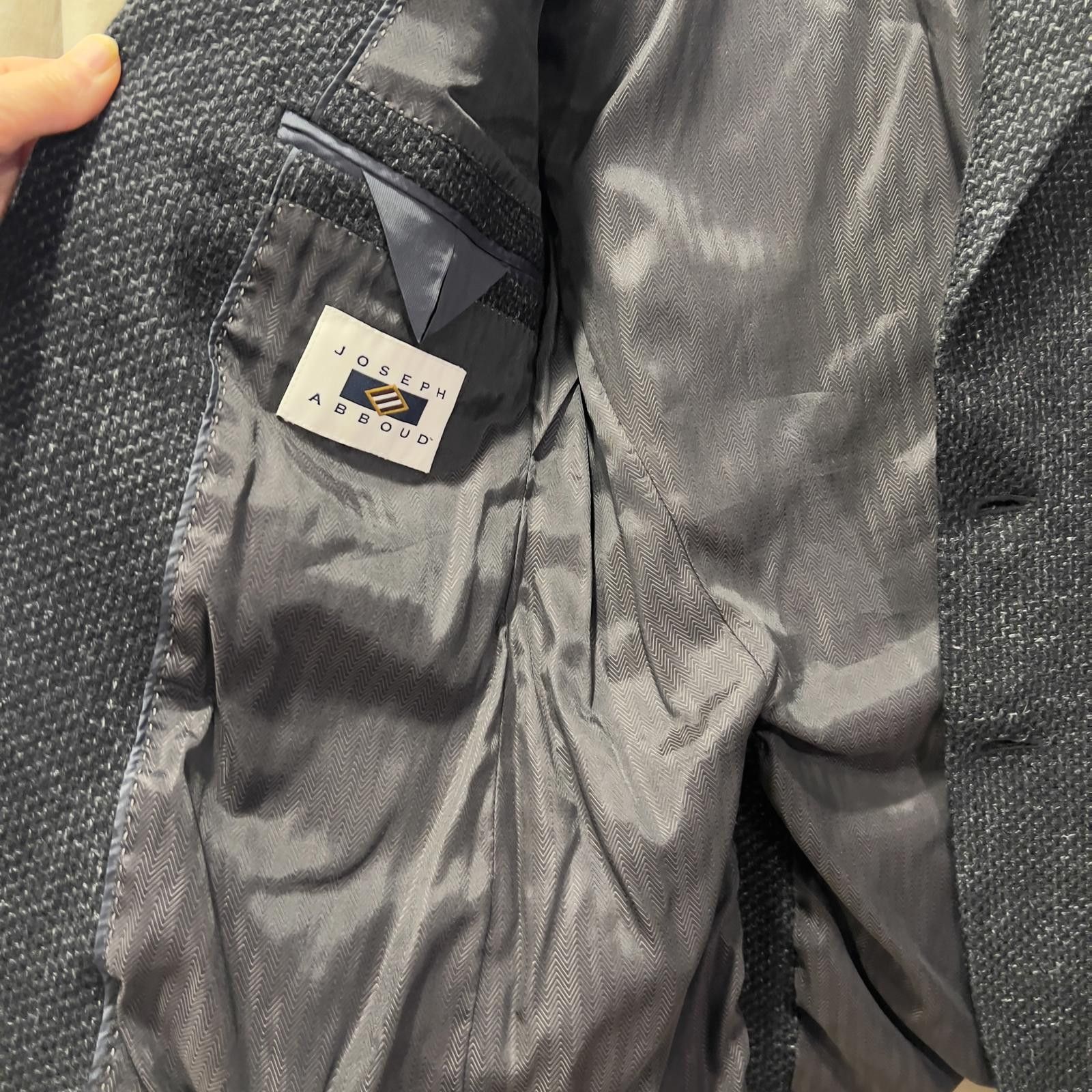 Unknown London Joseph Abboud Men's Dark Gray Textured Wool Blazer Size 38R - 9 Thumbnail