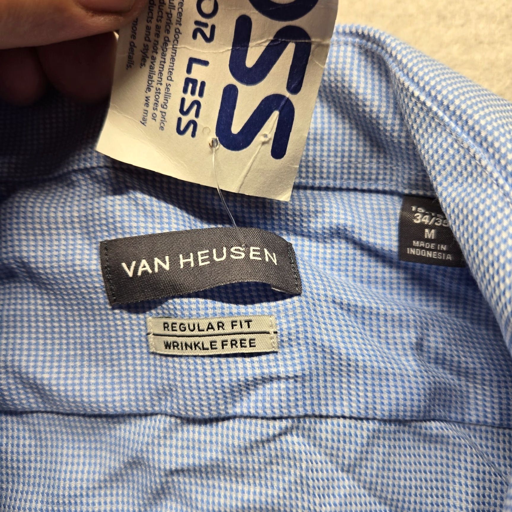 Van Heusen Van Heusen Shirt Men Blue Striped Long Sleeve Button-Up M Medium Size US M / EU 48-50 / 2 - 7 Thumbnail
