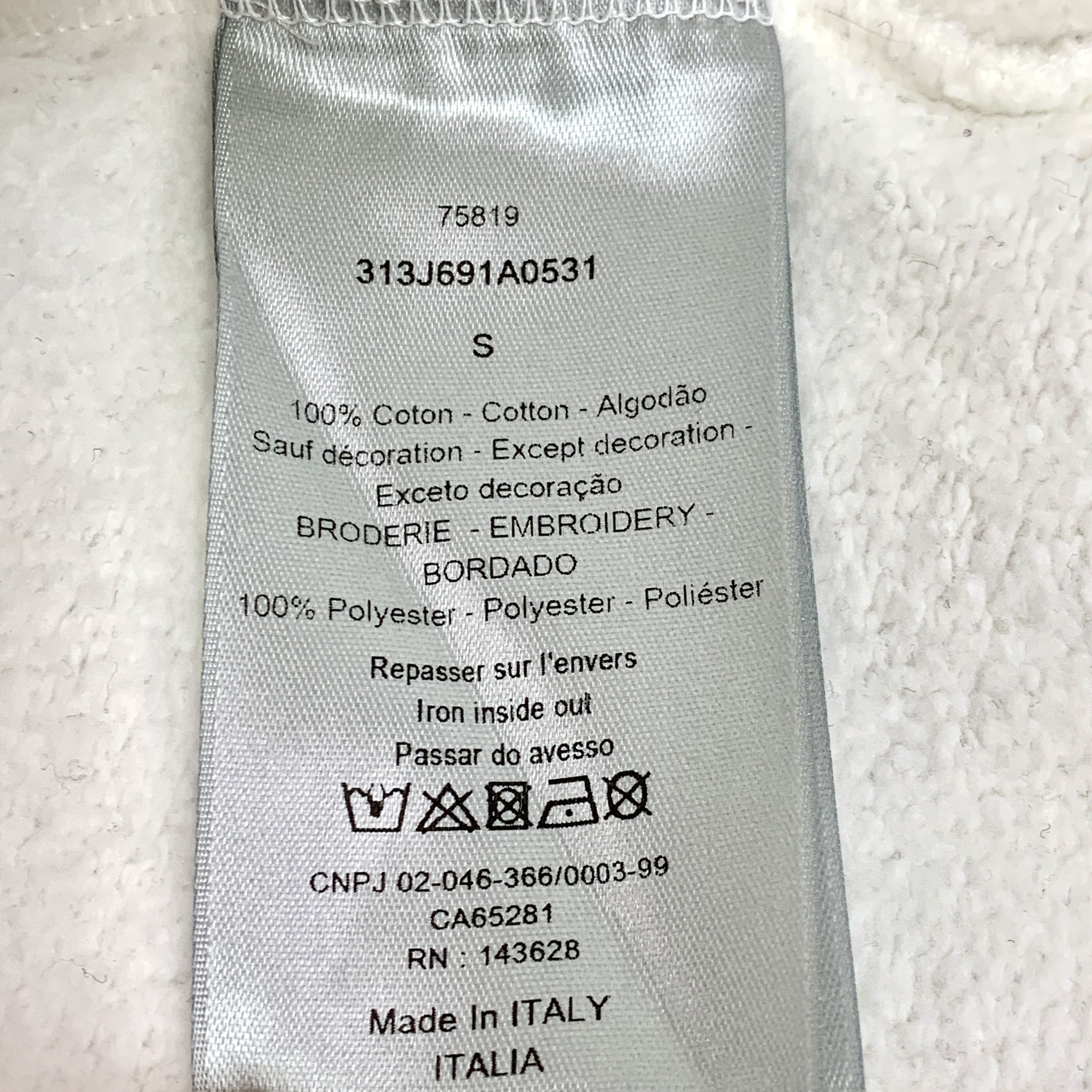 Dior Dior White Cotton Drawstring Hoodie with Logo (Size S) Size S / US 4 / IT 40 - 3 Thumbnail