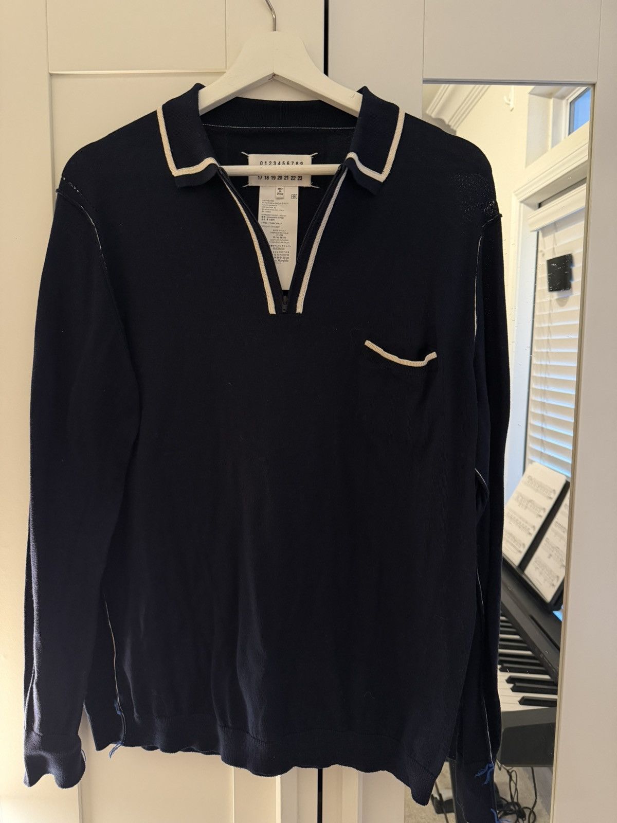 Maison Margiela Maison margiela Navy Knit Long Sleeve Polo Size US S / EU 44-46 / 1 - 5 Thumbnail