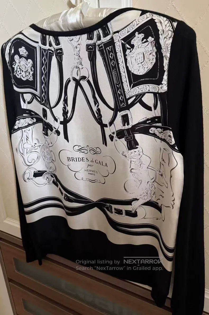 Hermes Hermes Silk and wool blend knit sweater, black and white c Size XXS / US 00 / IT 34 - 2 Thumbnail