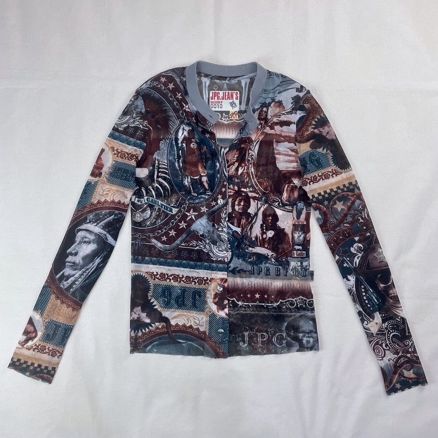 Jean Paul Gaultier AW2004 Jean Paul Gaultier Indian Skeleton Mesh Top Vintage Size M / US 6-8 / IT 42-44 - 5 Thumbnail