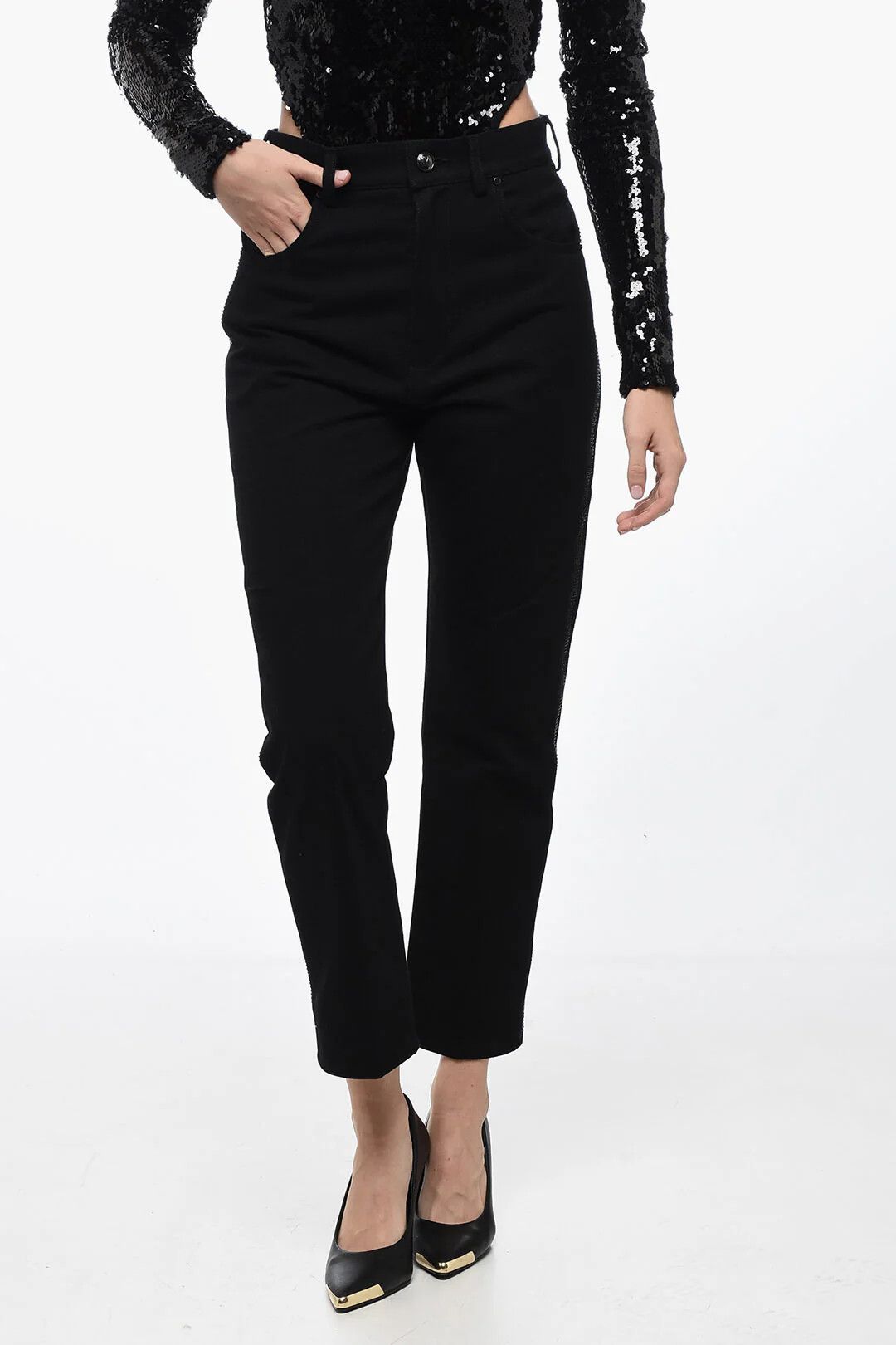 Max Mara og1mm0426 Straight Fit Jeans in Black Size 27" / US 4 / IT 40 - 1 Thumbnail