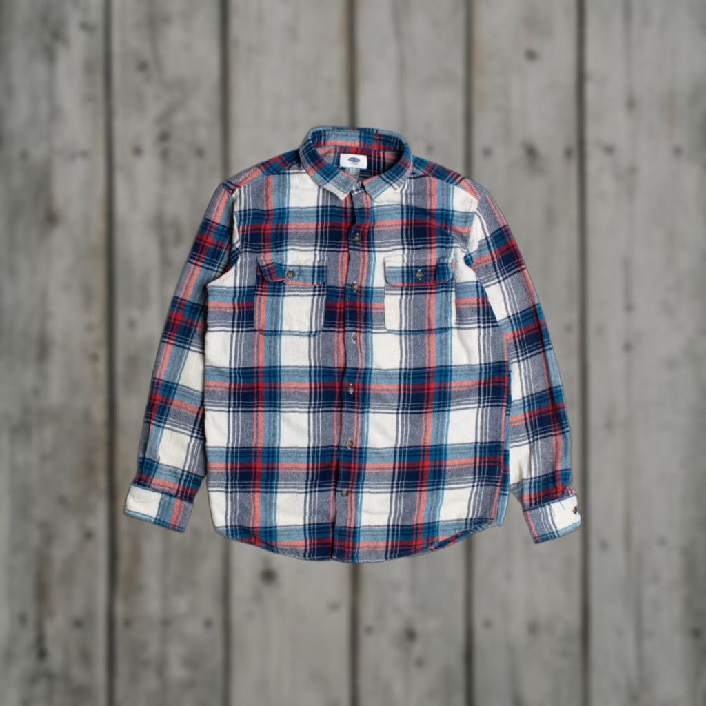 Old Navy VINTAGE Old Navy Shirt Adult X-Large Flannel Plaid Cotton navy Size US XL / EU 56 / 4 - 1 Thumbnail
