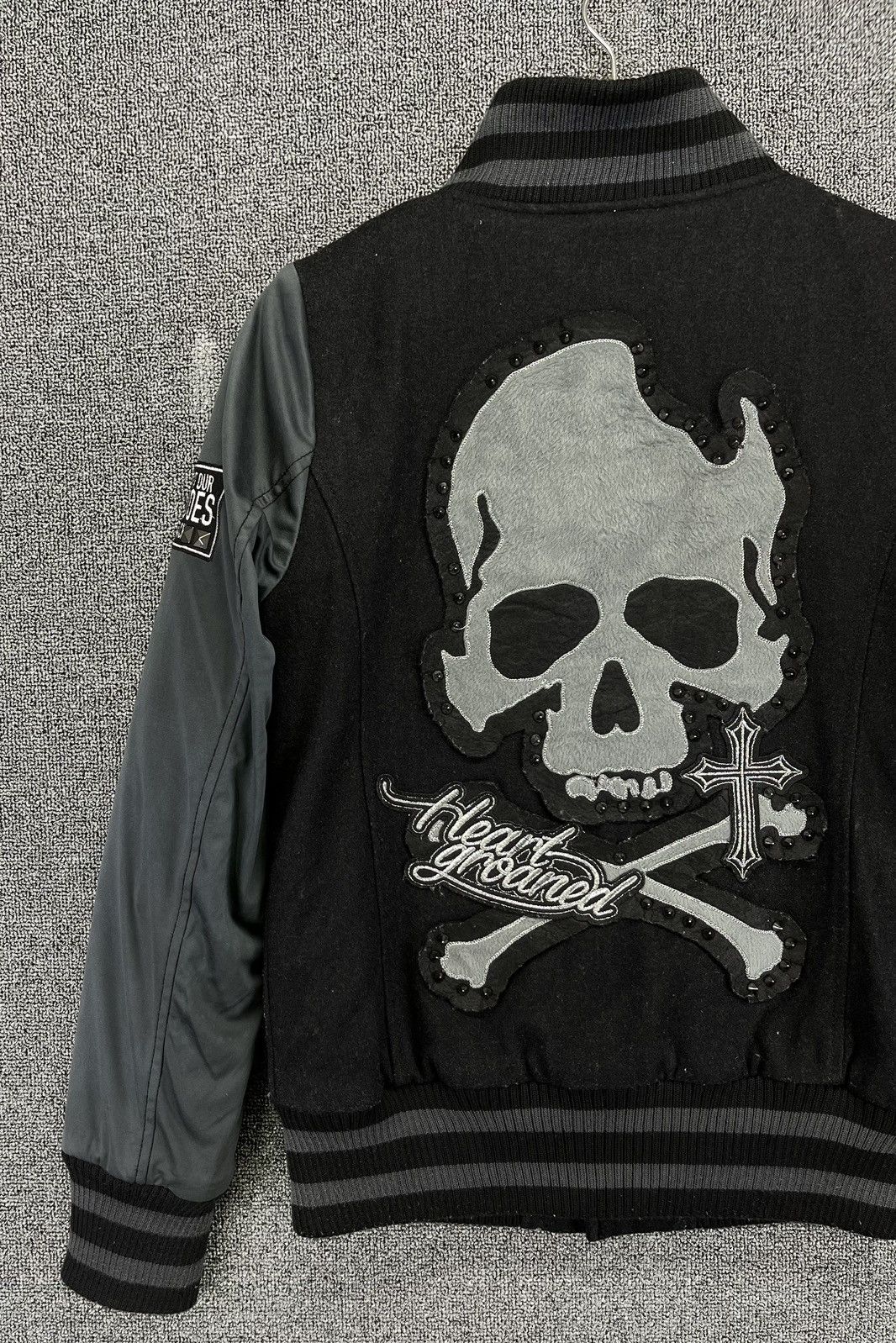 Japanese Brand Vintage Ghost Of Halem Punk Style Wool Varsity Jacket Size M / US 6-8 / IT 42-44 - 3 Thumbnail