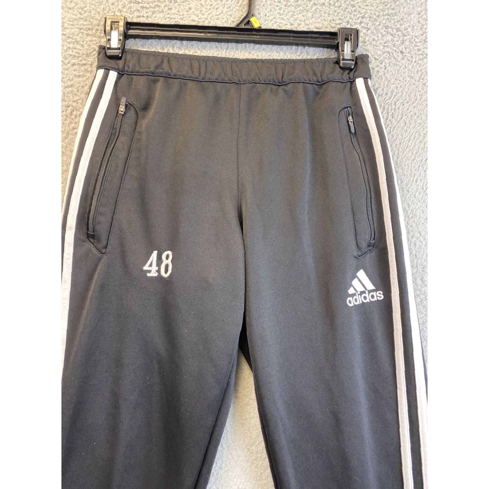 Adidas Adidas Pants S Adult Black Joggers Track Ankle Zip Pockets Logo Men /92-38 Size 28" / US 6 / IT 42 - 2 Thumbnail