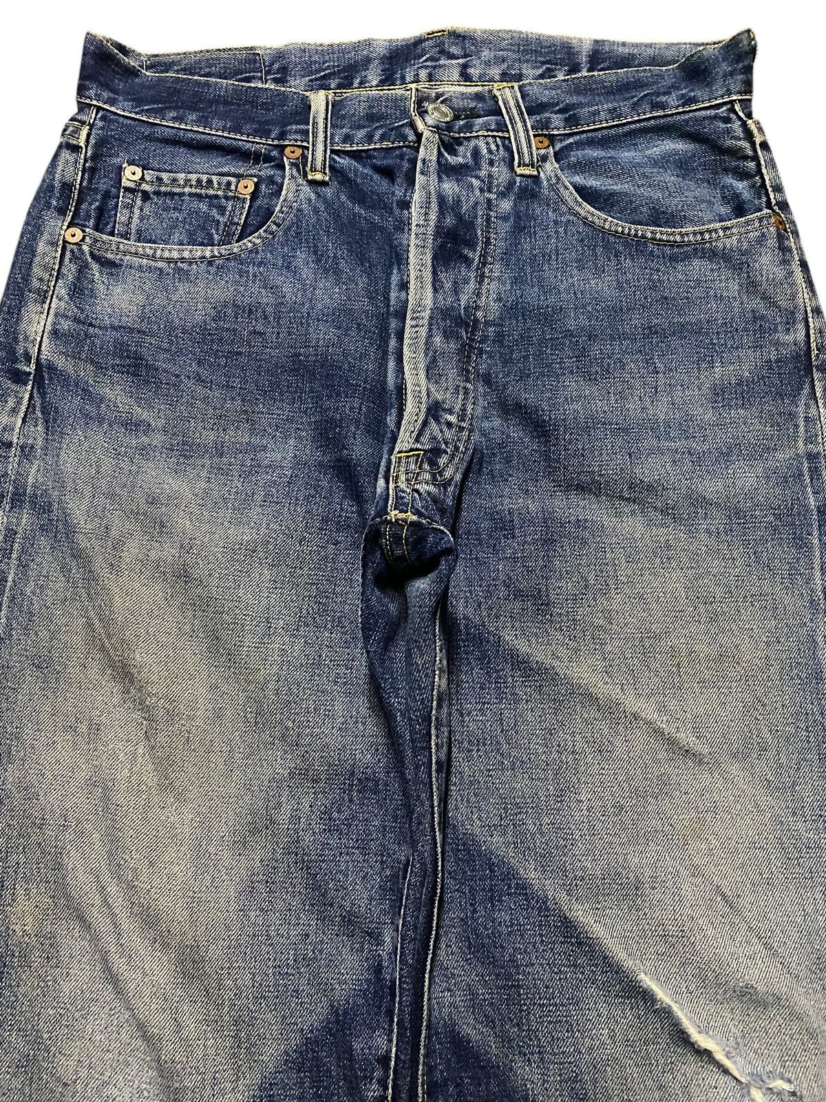 Denime Vintage Denime Selvedge Mud Wash Distressed Loose Jeans Size US 30 / EU 46 - 3 Thumbnail