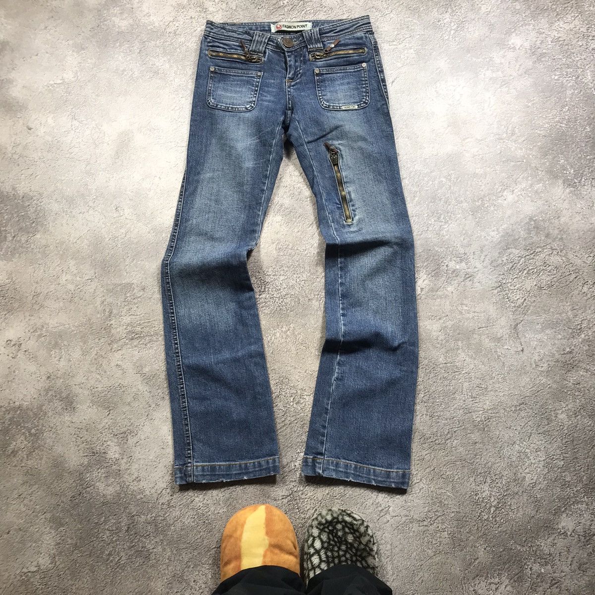 Vintage Vintage 90s Baggy Distressed Wide Leg Jeans Grunge Y2K 26 Size 26" / US 2 / IT 38 - 2 Thumbnail