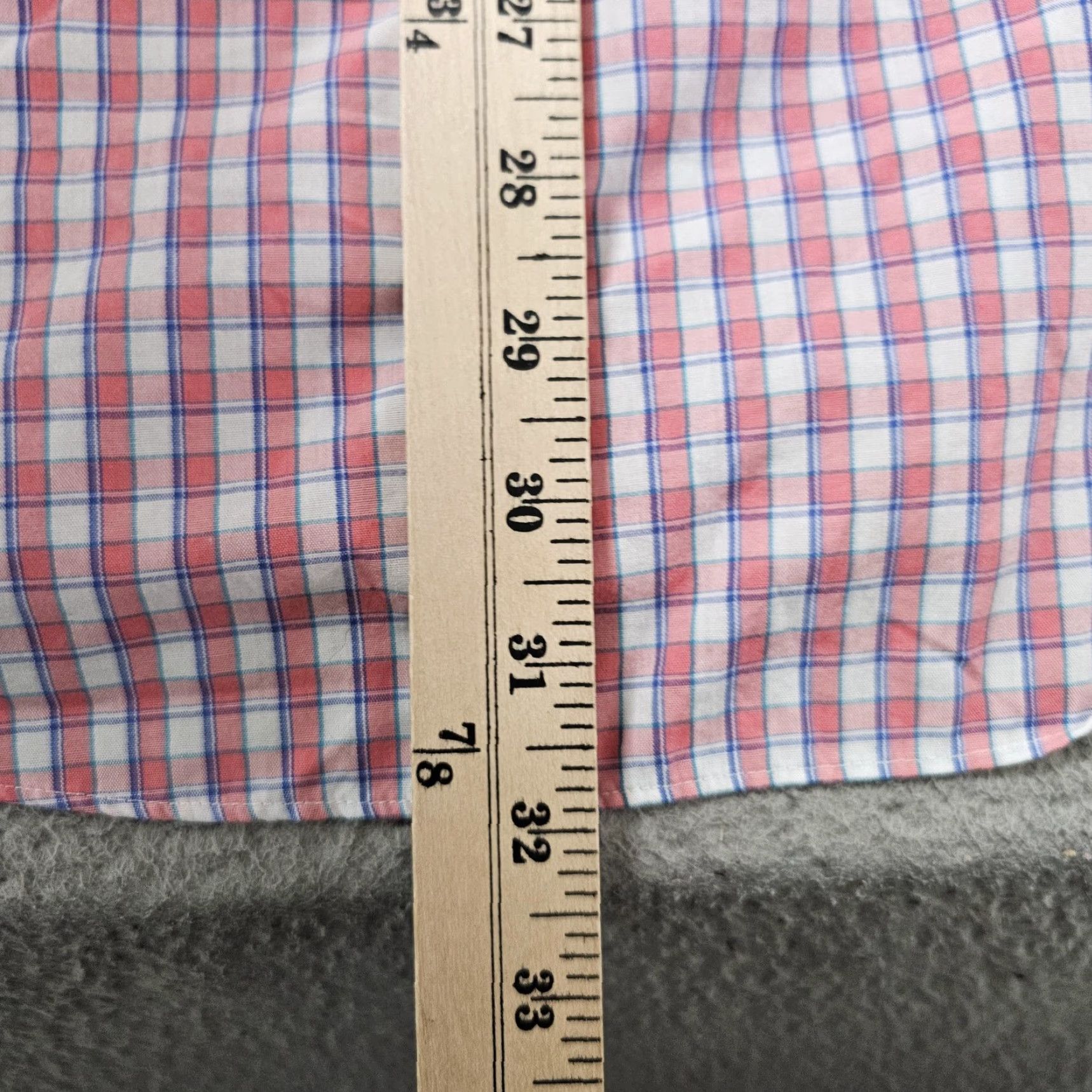 Stafford Stafford Dress Shirt Mens 16.5 34-35 Pink Check Travel Easy Care Broadcloth Shirt Men Pink Check Modern Boardroom Style Size 46R - 6 Thumbnail