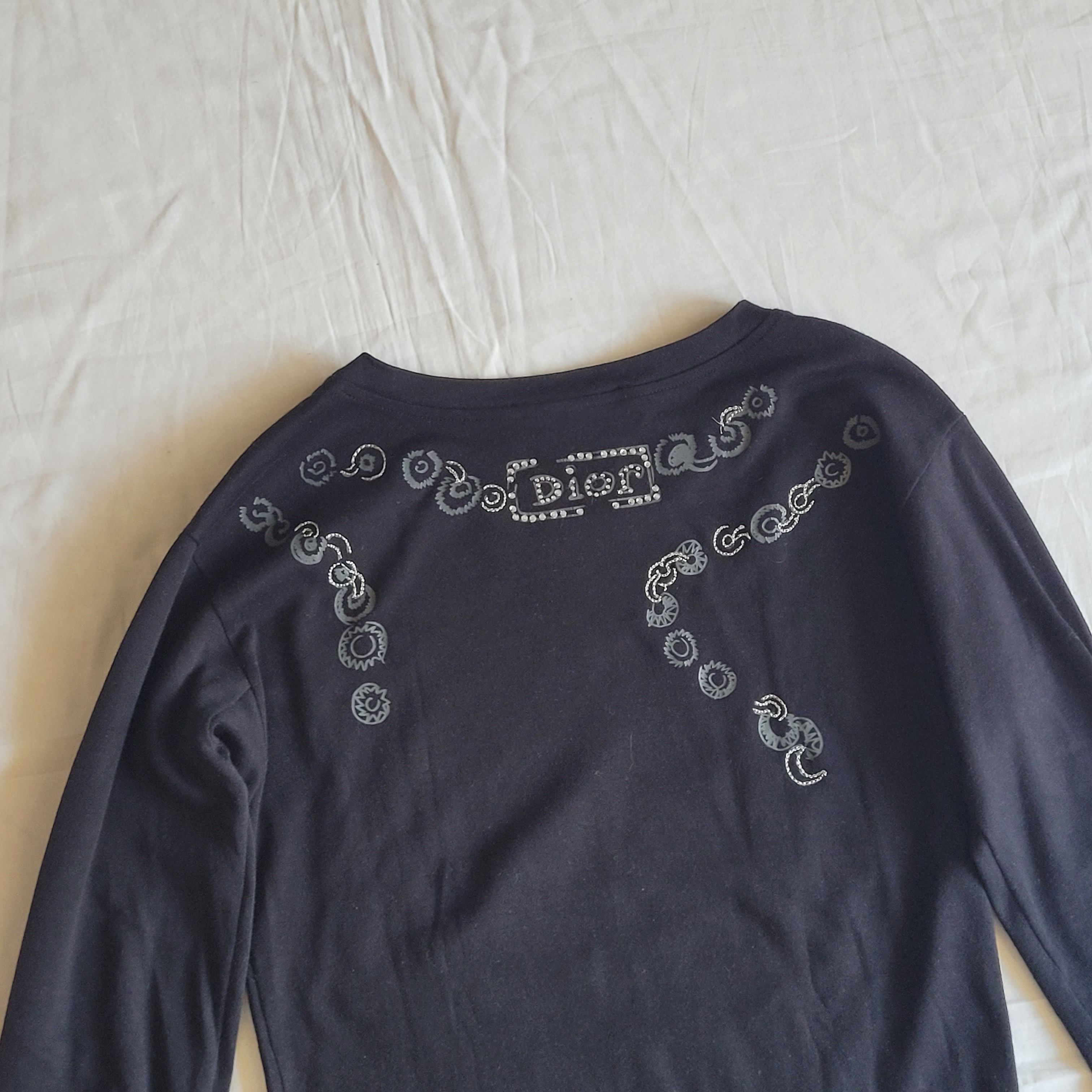 【Dior by John Galliano】00s S/S Tee Dior by Galliano 2000s pearles trompe l'oeil printed tee