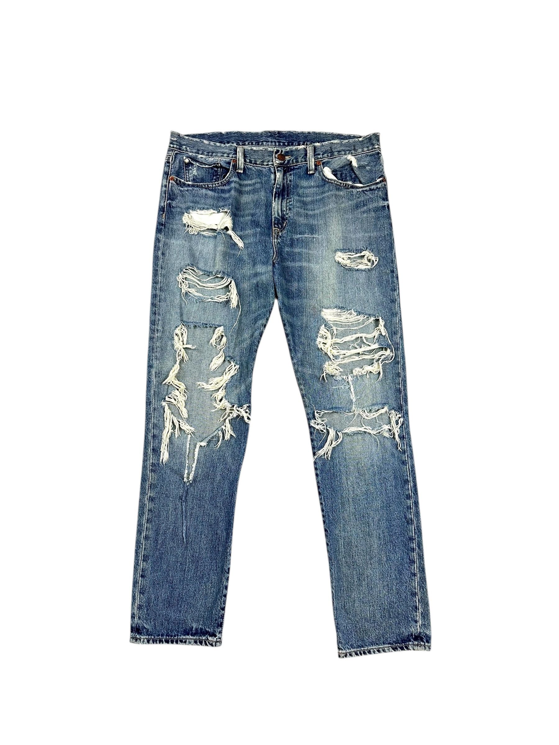 Polo Ralph Lauren Polo Fabric Destroyed Distressed Denim Jeans Size 30" / US 8 / IT 44 - 1 Thumbnail
