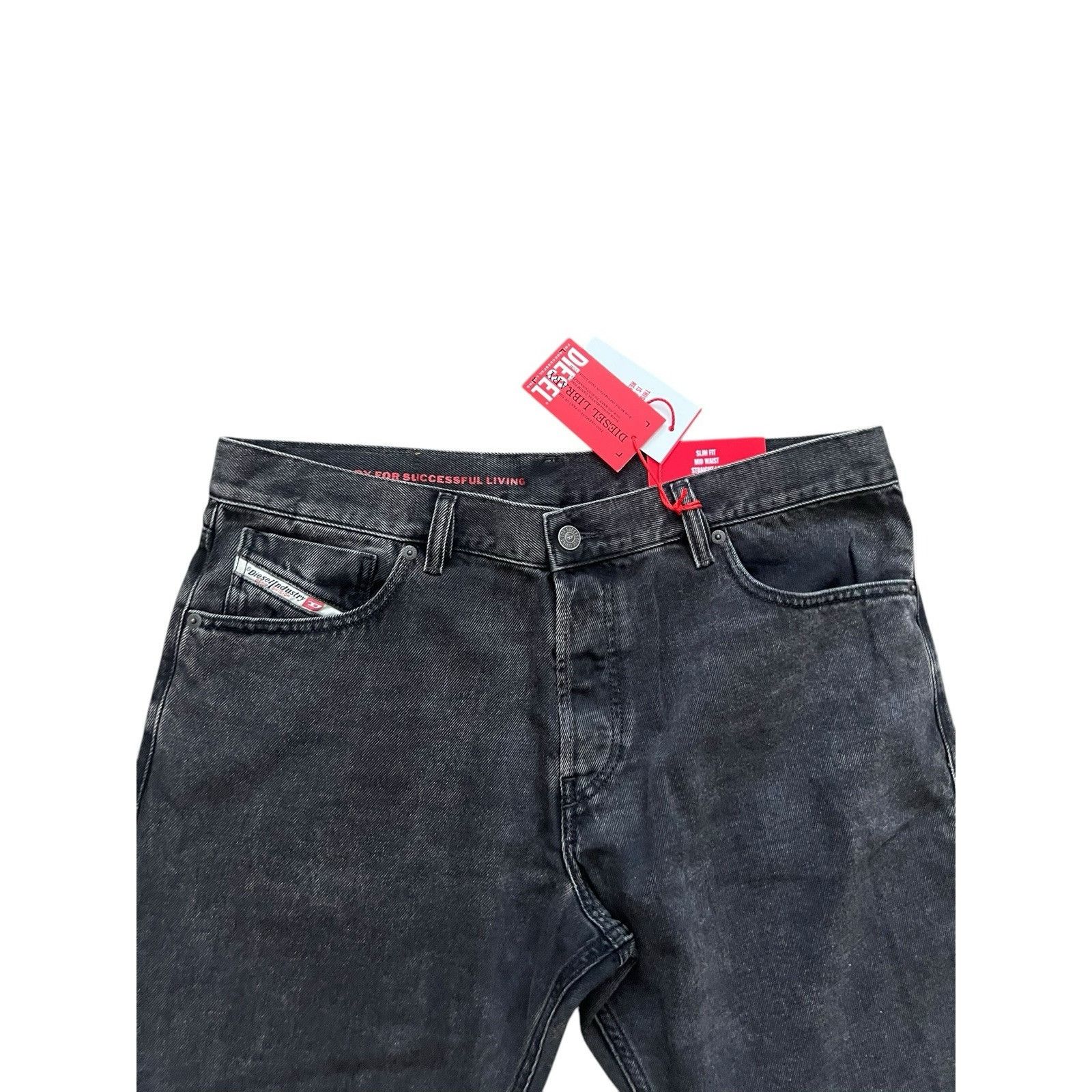 Diesel Diesel Mens Jeans D Sark Slim Straight Leg Black Size 32/32 Size US 32 / EU 48 - 2 Thumbnail