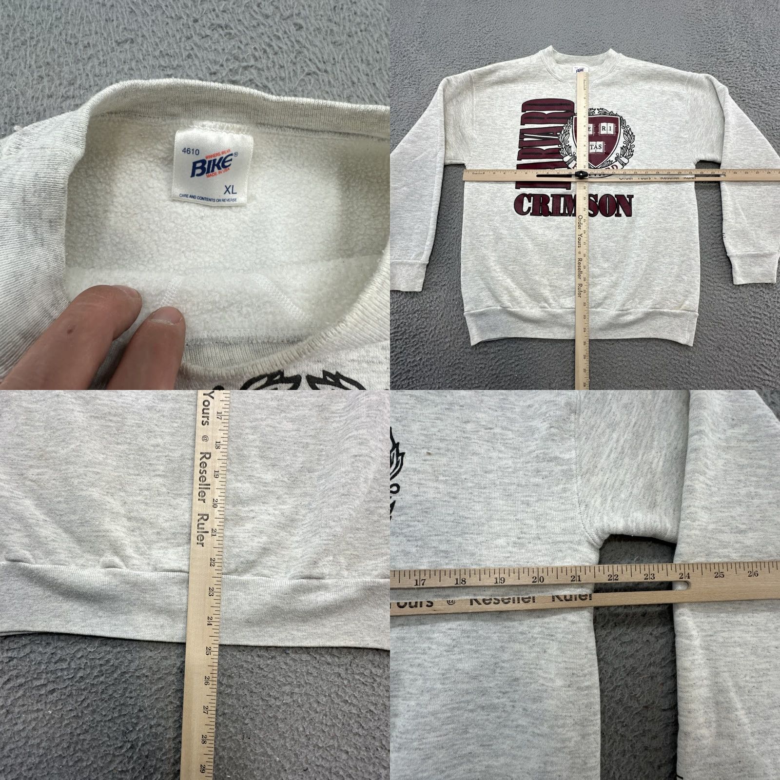 Lee VINTAGE Harvard Crimson University Sweatshirt XL Ivy League NCAA USA BIKE Size US XL / EU 56 / 4 - 8 Thumbnail