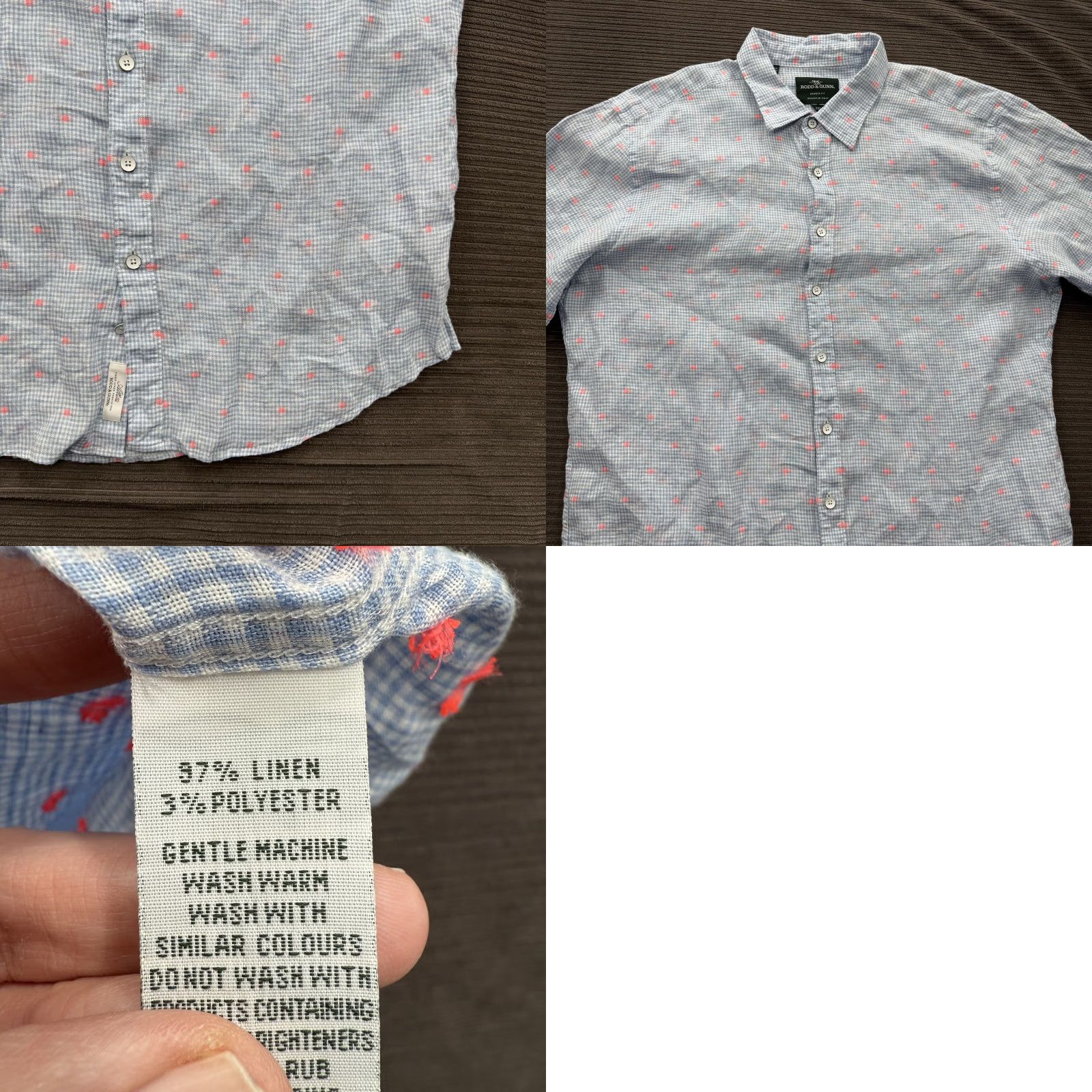 Rodd & Gunn Rodd & Gunn Shirt Mens 2XL Linen Blend Short Sleeve Button Up Made in Italy Size US XXL / EU 58 / 5 - 8 Thumbnail
