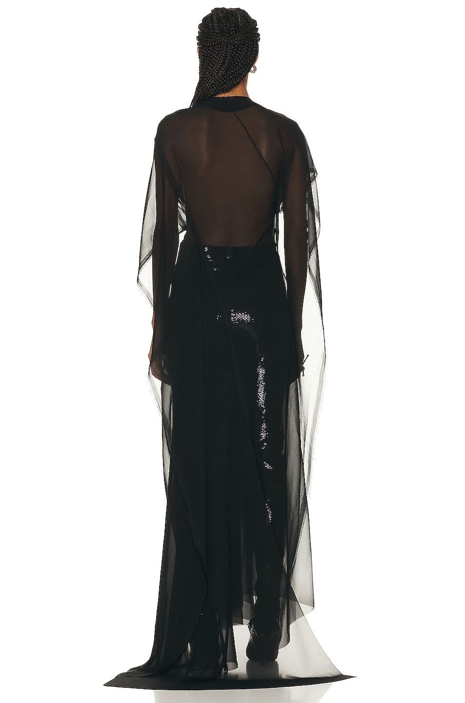 Balenciaga o1mt1gz0325 Fabric Cut Dress in Black Size XS / US 0-2 / IT 36-38 - 4 Thumbnail