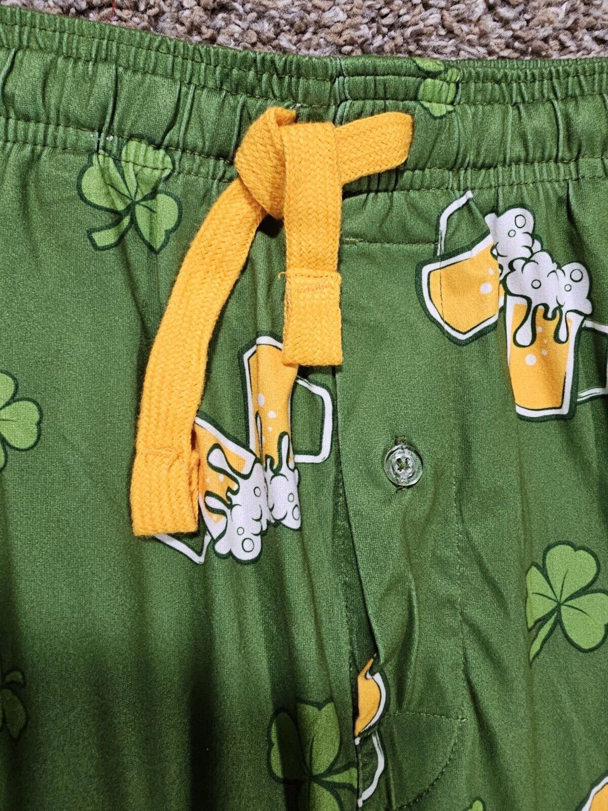 Designer Sleep Pants by Bioworld Sz Small Beer & Shamrock Drawstring Size ONE SIZE - 2 Thumbnail